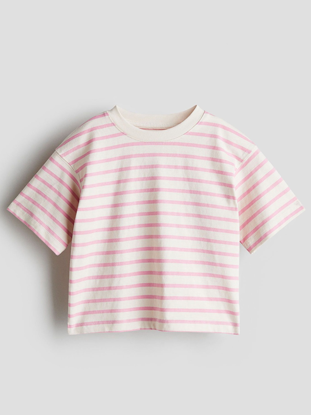 H&M Boxy Cotton T-Shirt, Cream