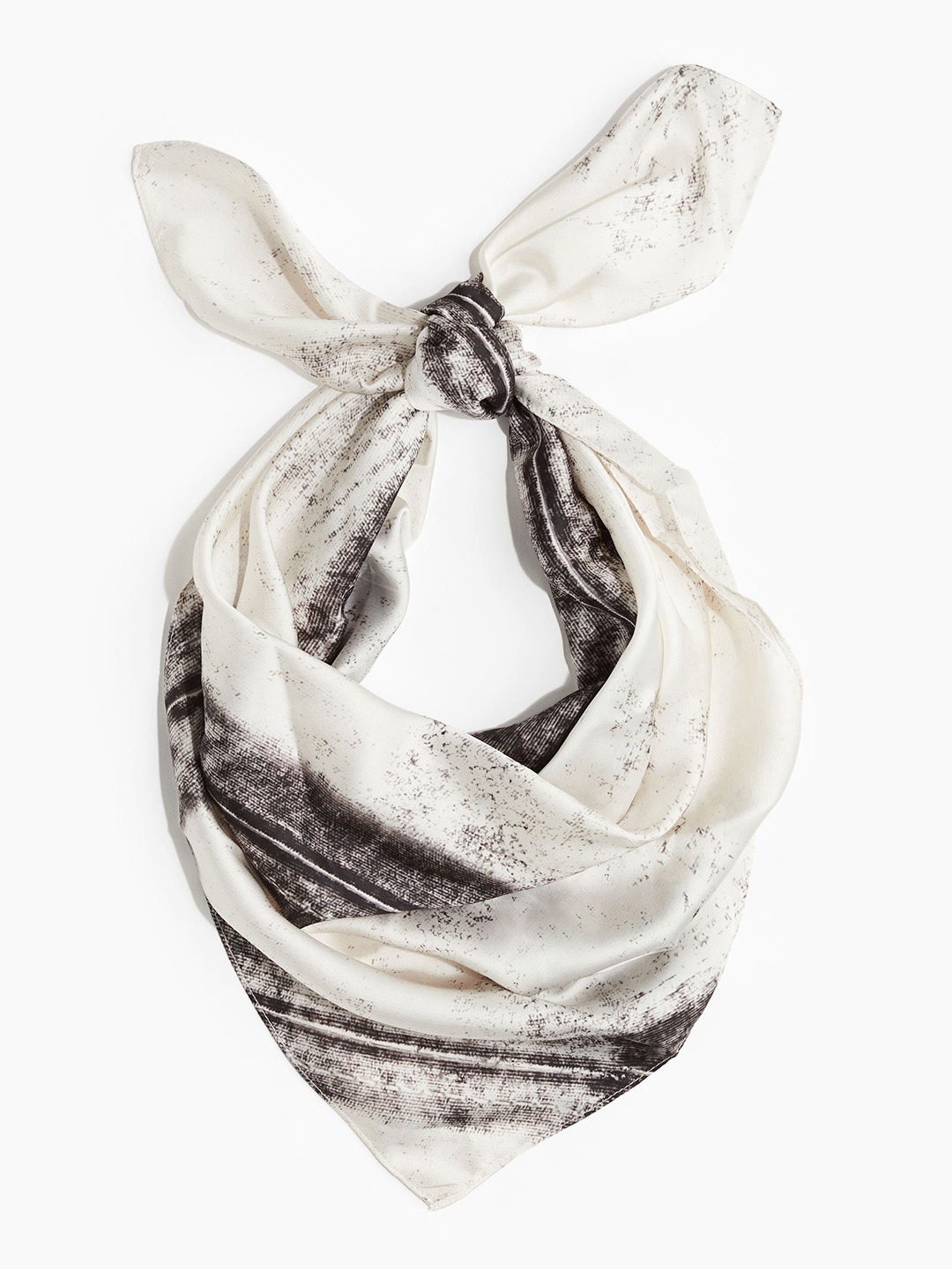 

H&M Printed Satin Scarf, White