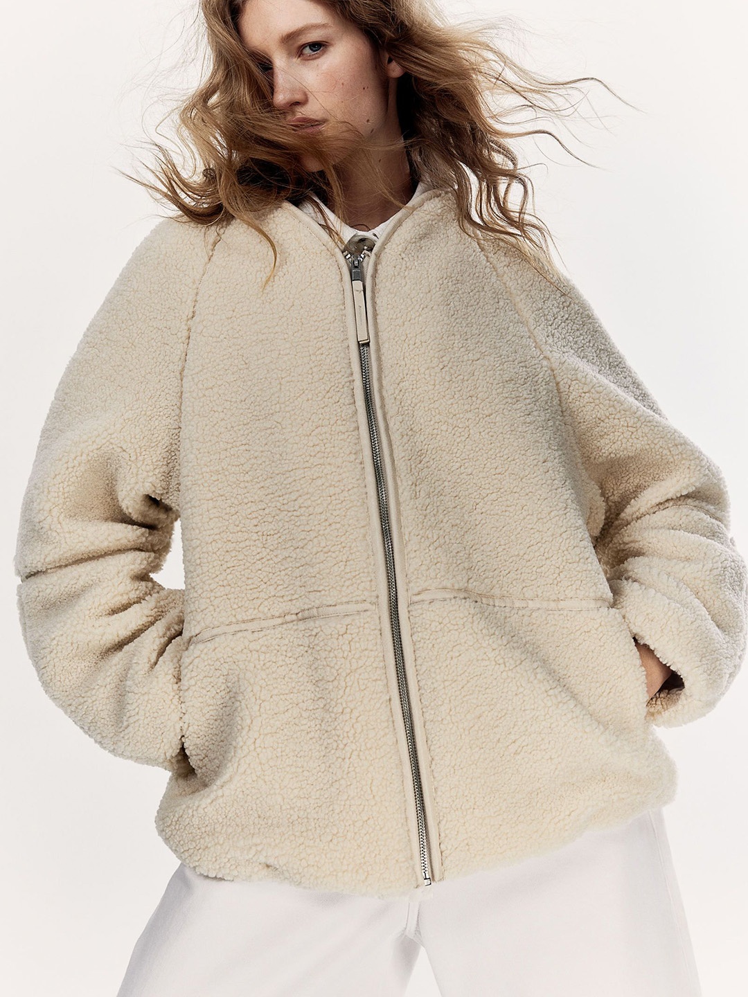 

H&M Teddy Jacket, Beige