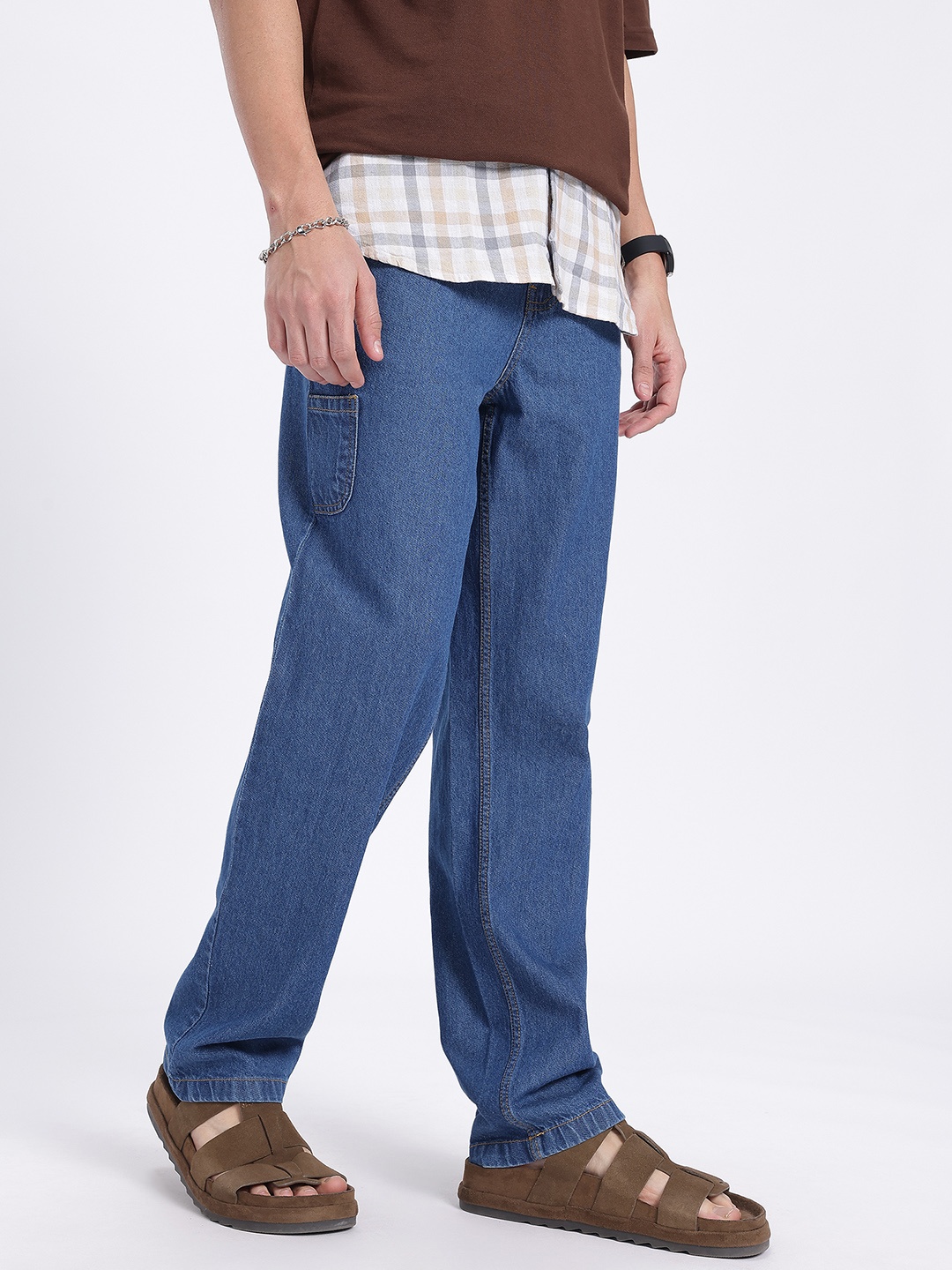 

glitchez Men Classic Stride Straight Fit Jeans, Blue