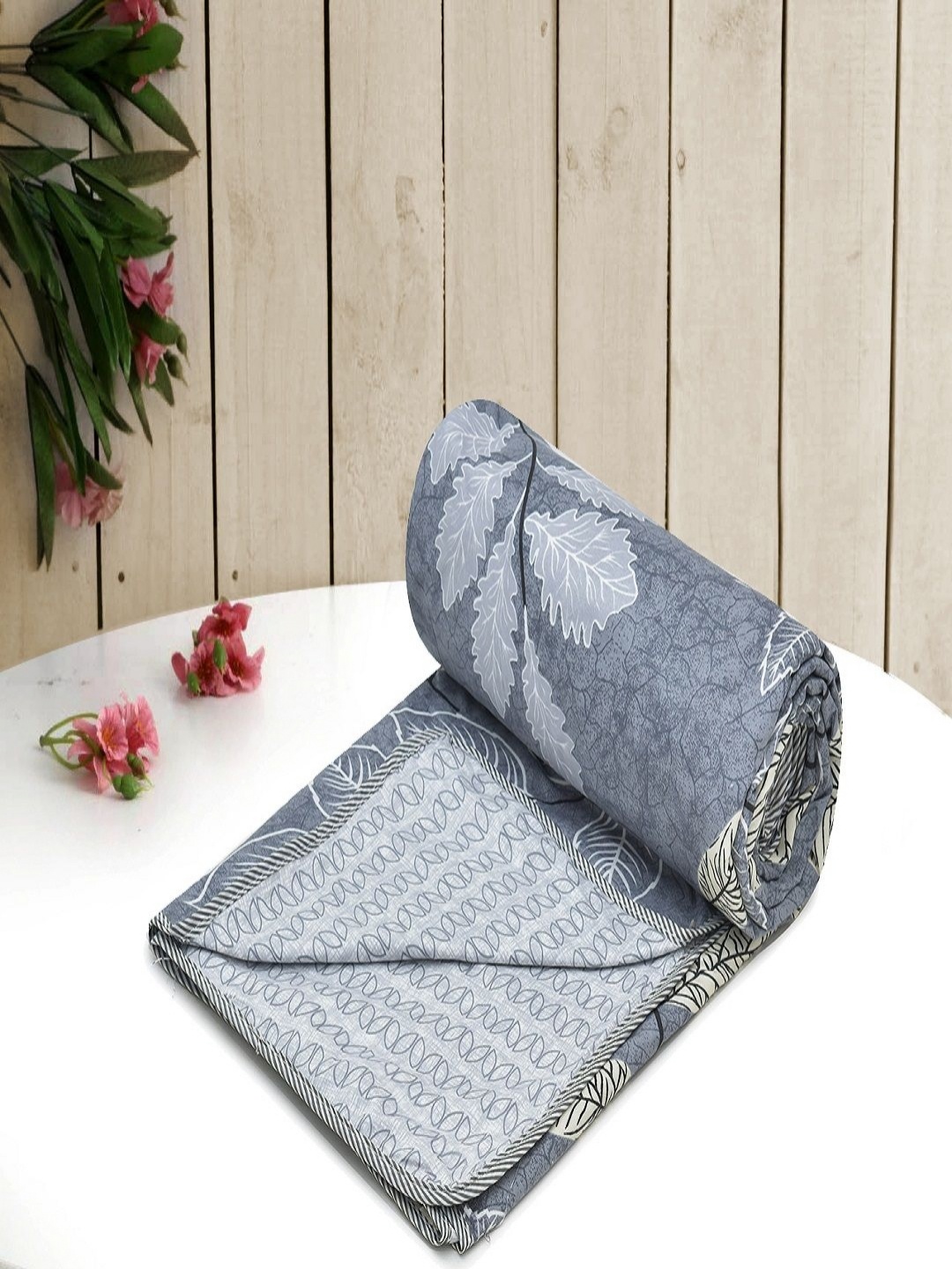 

RRC Grey Floral Microfiber AC Room 150 GSM Single Bed Dohar