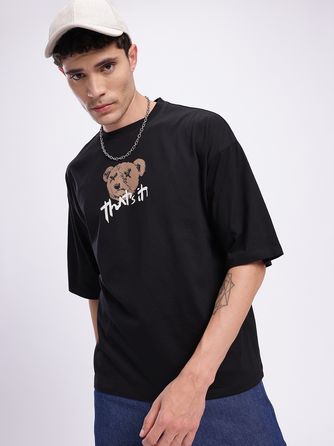 

glitchez Witty Wear Printed Relaxed T-shirt, Black