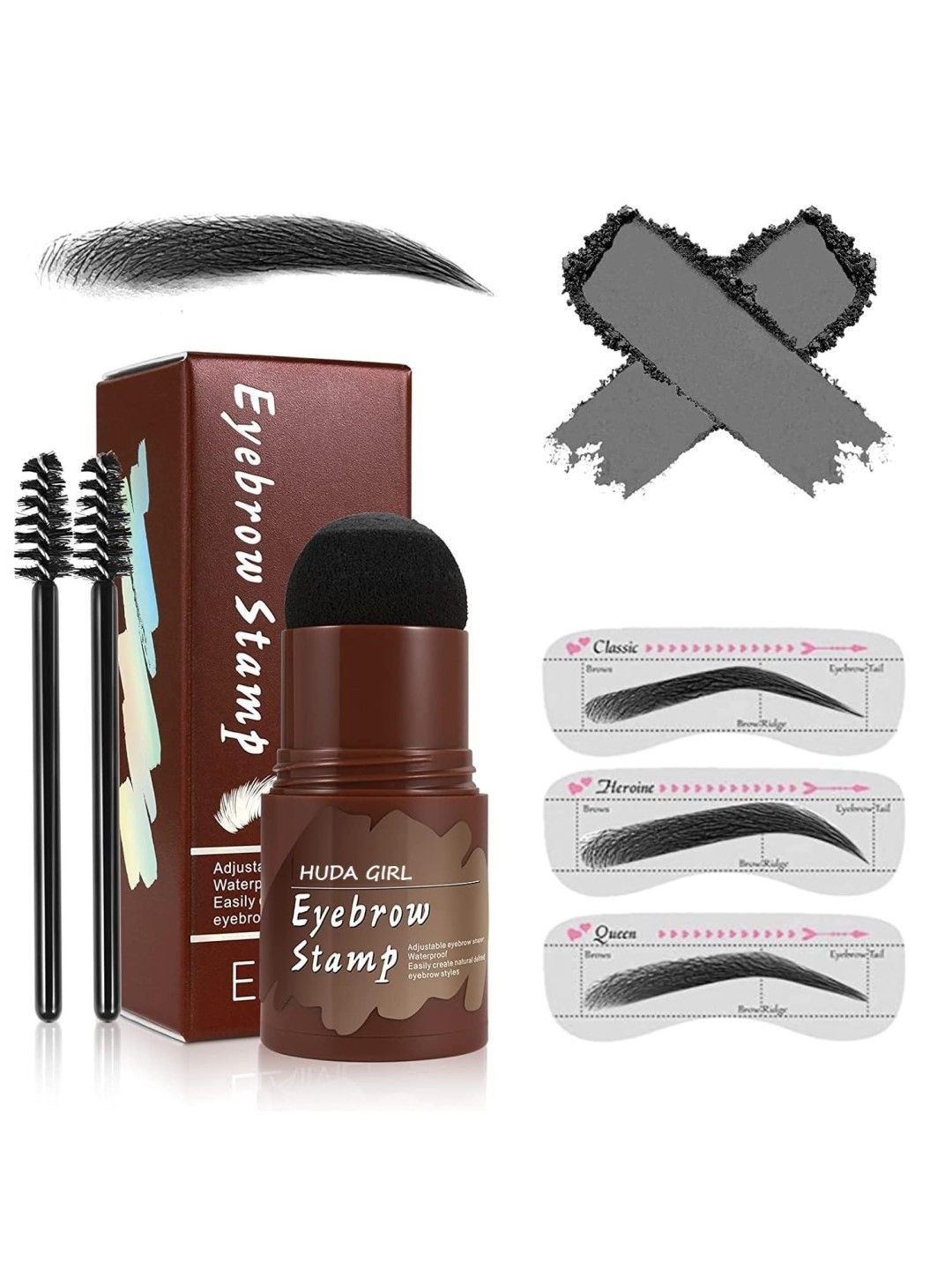 

Huda Girl Eyebrow Filler Waterproof Stamp & Shaper Kit - Black