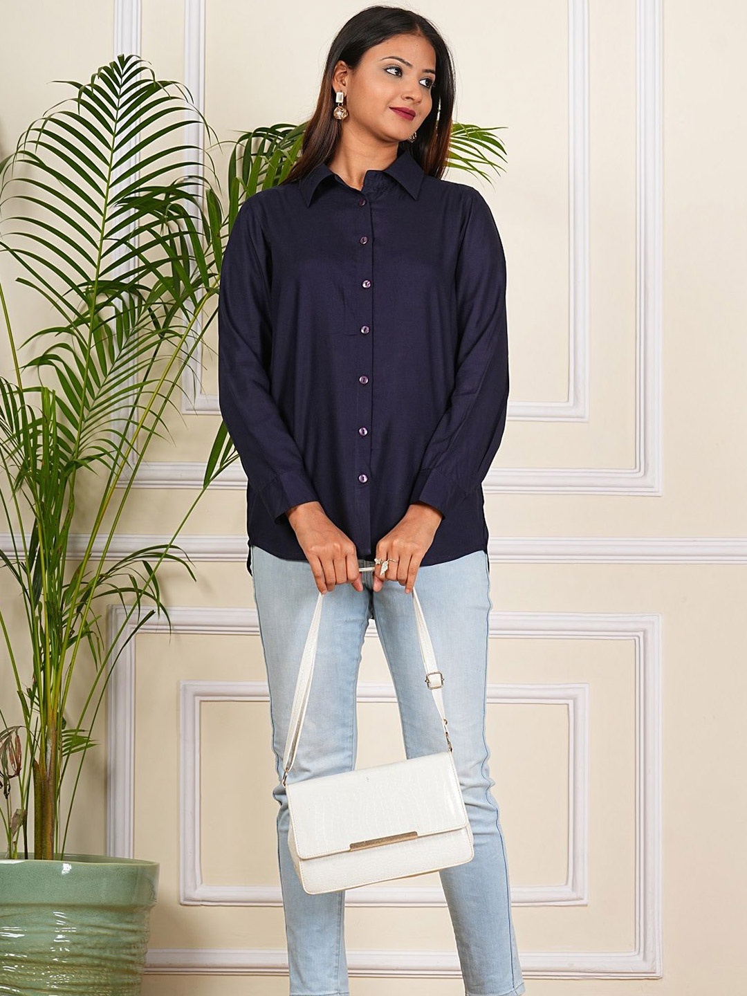 

MALANDRO Women Shirt Style Top, Blue