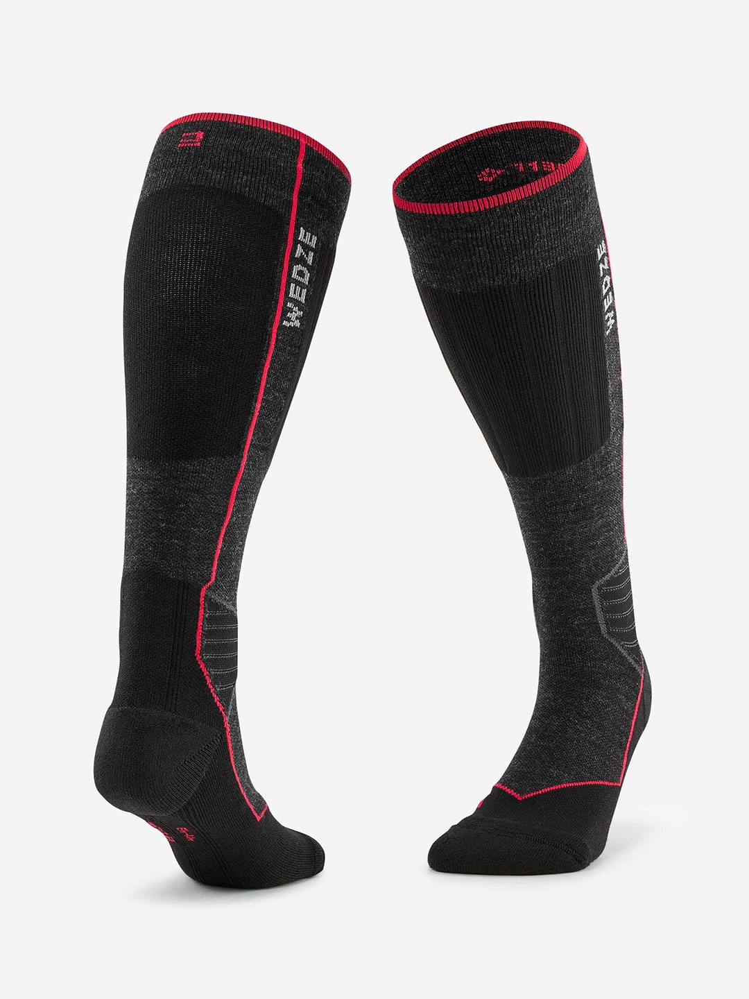 WEDZE By Decathlon Men Patterned Knee Length Socks, Black
