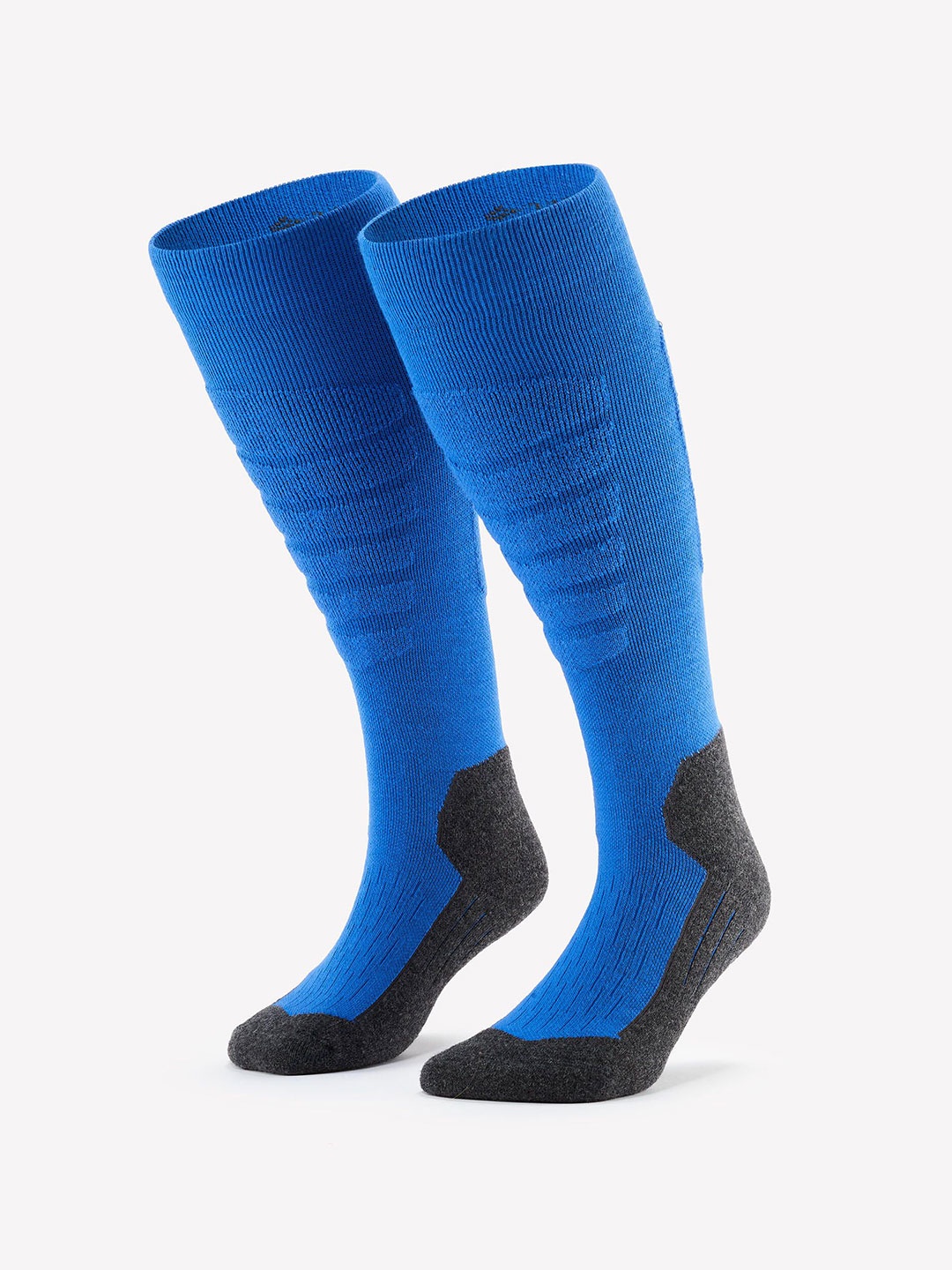 WEDZE By Decathlon Men Colour-Blocked Knee Length Socks, Blue