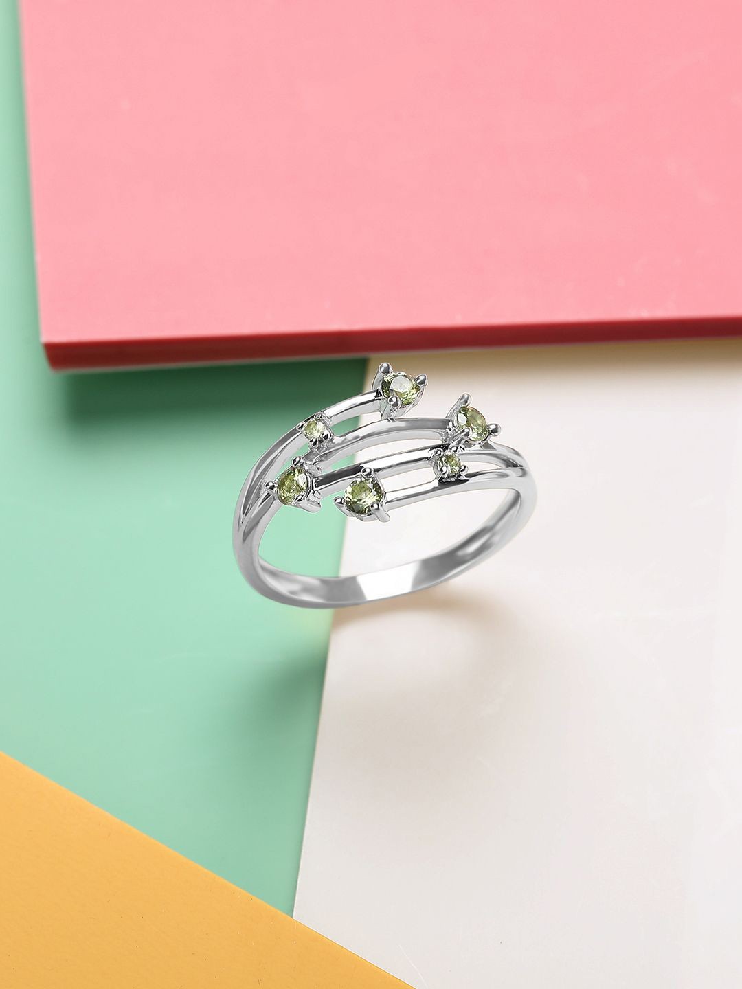 

Mia by Tanishq Playful Petals 92.5 Sterling Silver CZ Studded Finger Ring