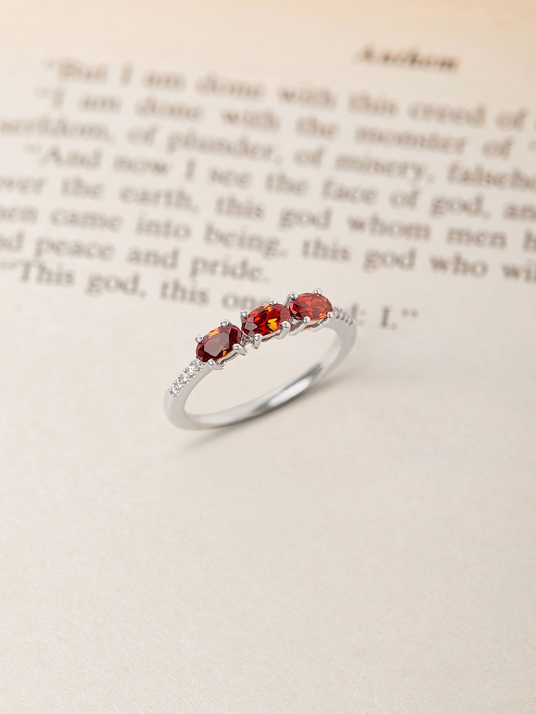

Mia by Tanishq Fiery Gem 925 Sterling Silver Finger Ring