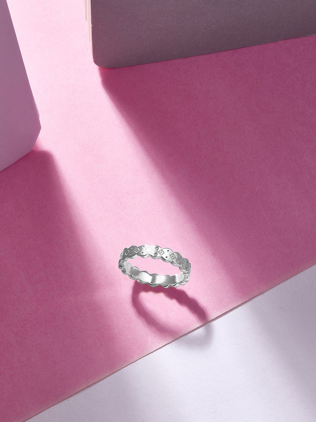 Mia by Tanishq Bold Geometric 925 Sterling Silver Finger Ring