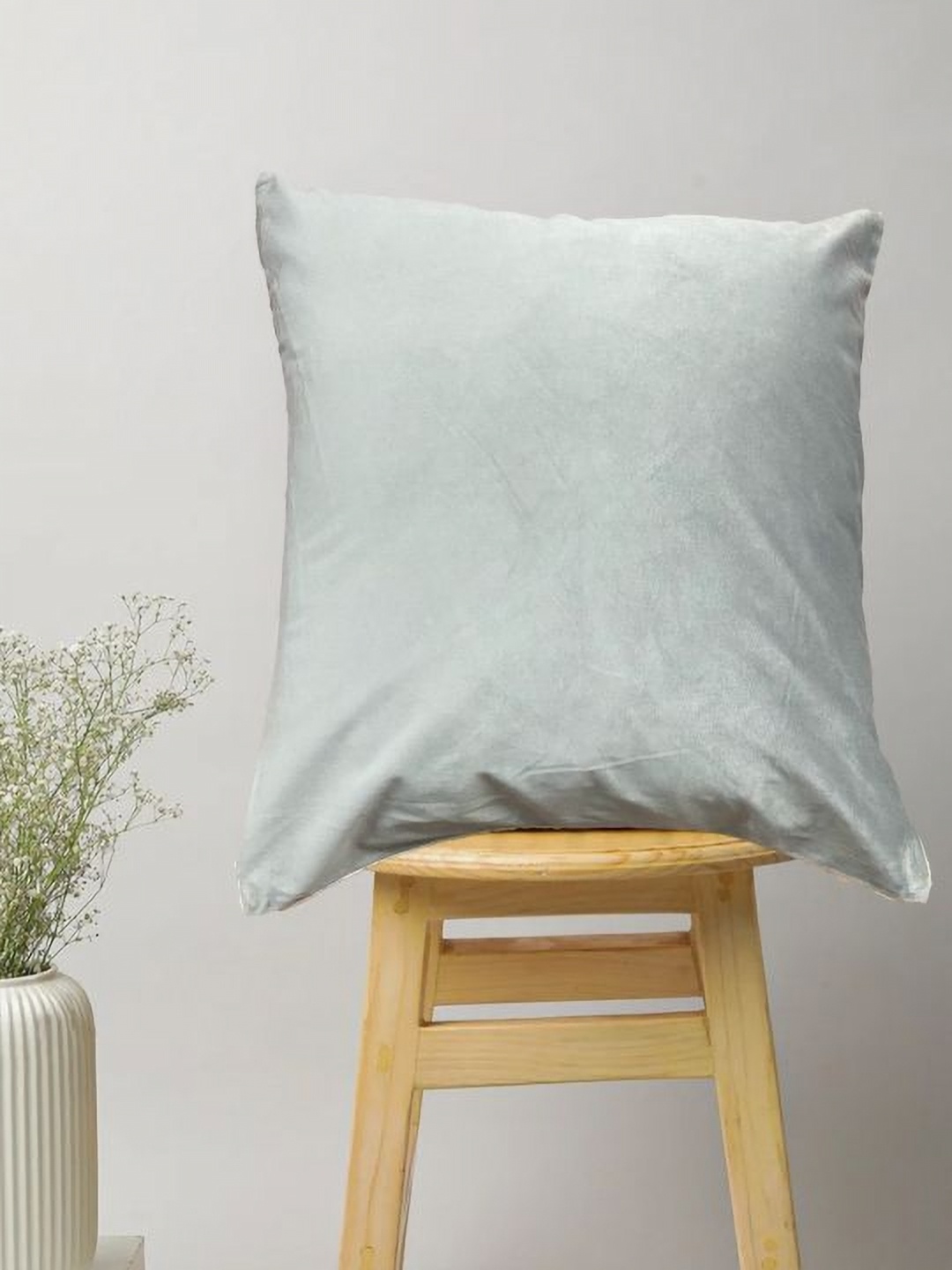 

SAJAVAT Silver-Toned Cotton Square Cushion Cover