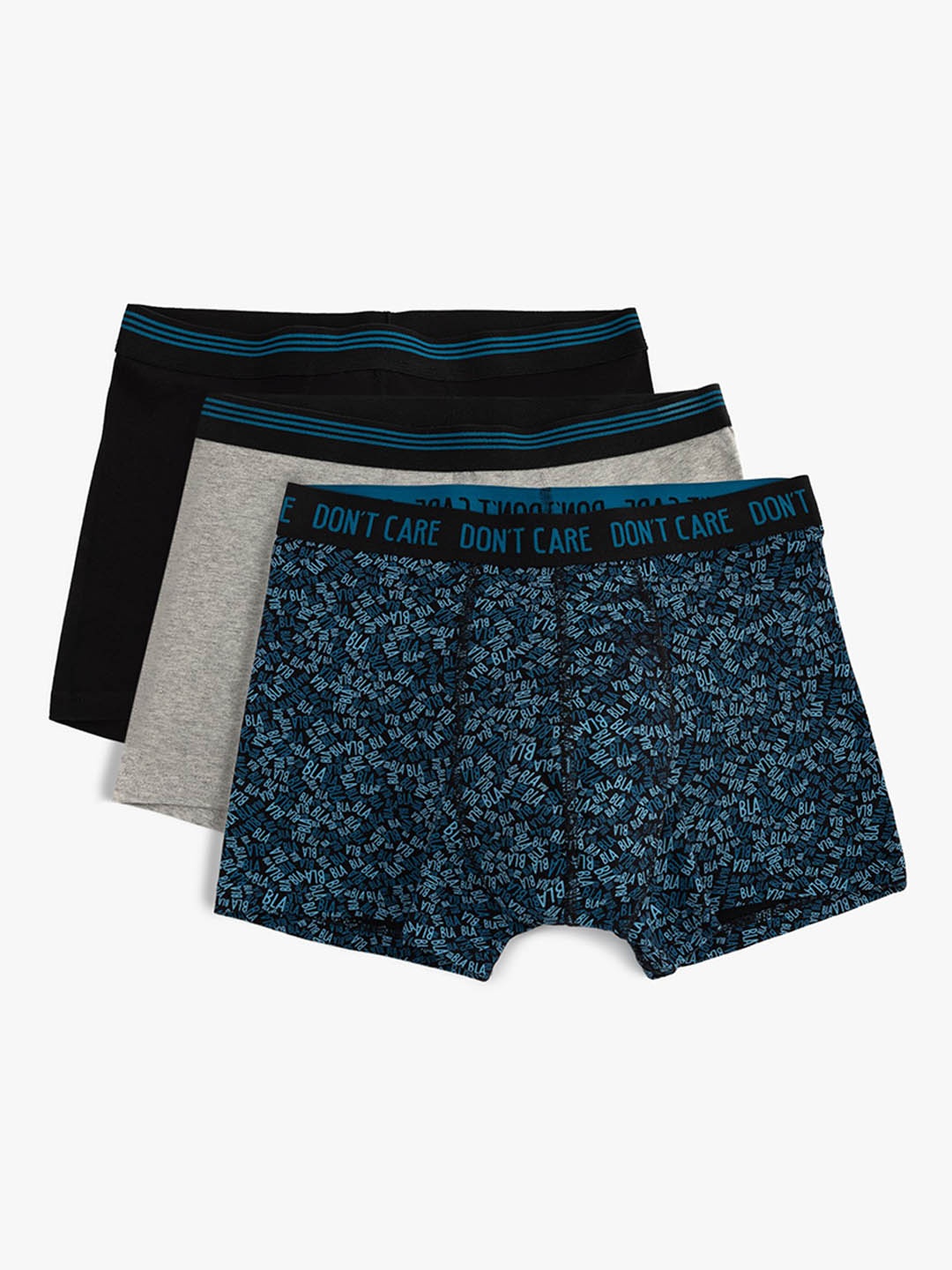 

Koton Men Pack Of 3 Printed Trunks, Black