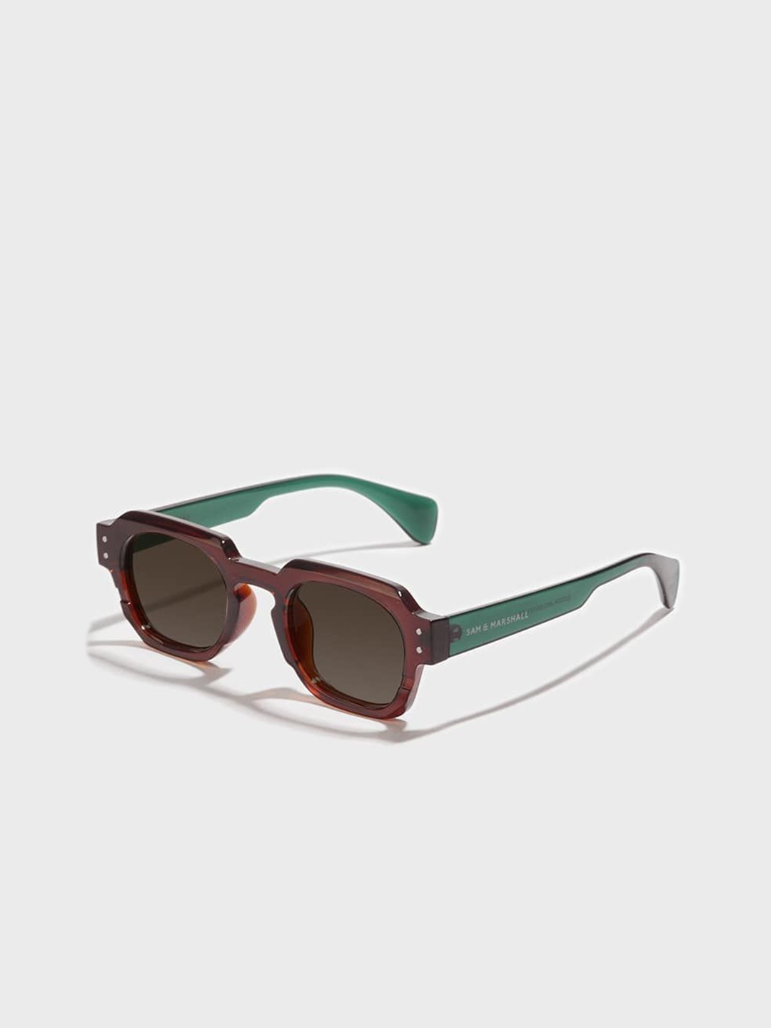 

SAM & MARSHALL Unisex Oval Sunglasses with UV Protected Lens ELUCID, Brown