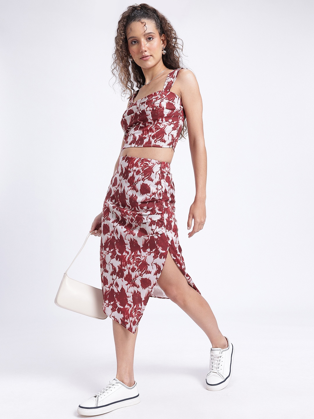 

glitchez Ruched Revival Printed Co-Ords, Rust