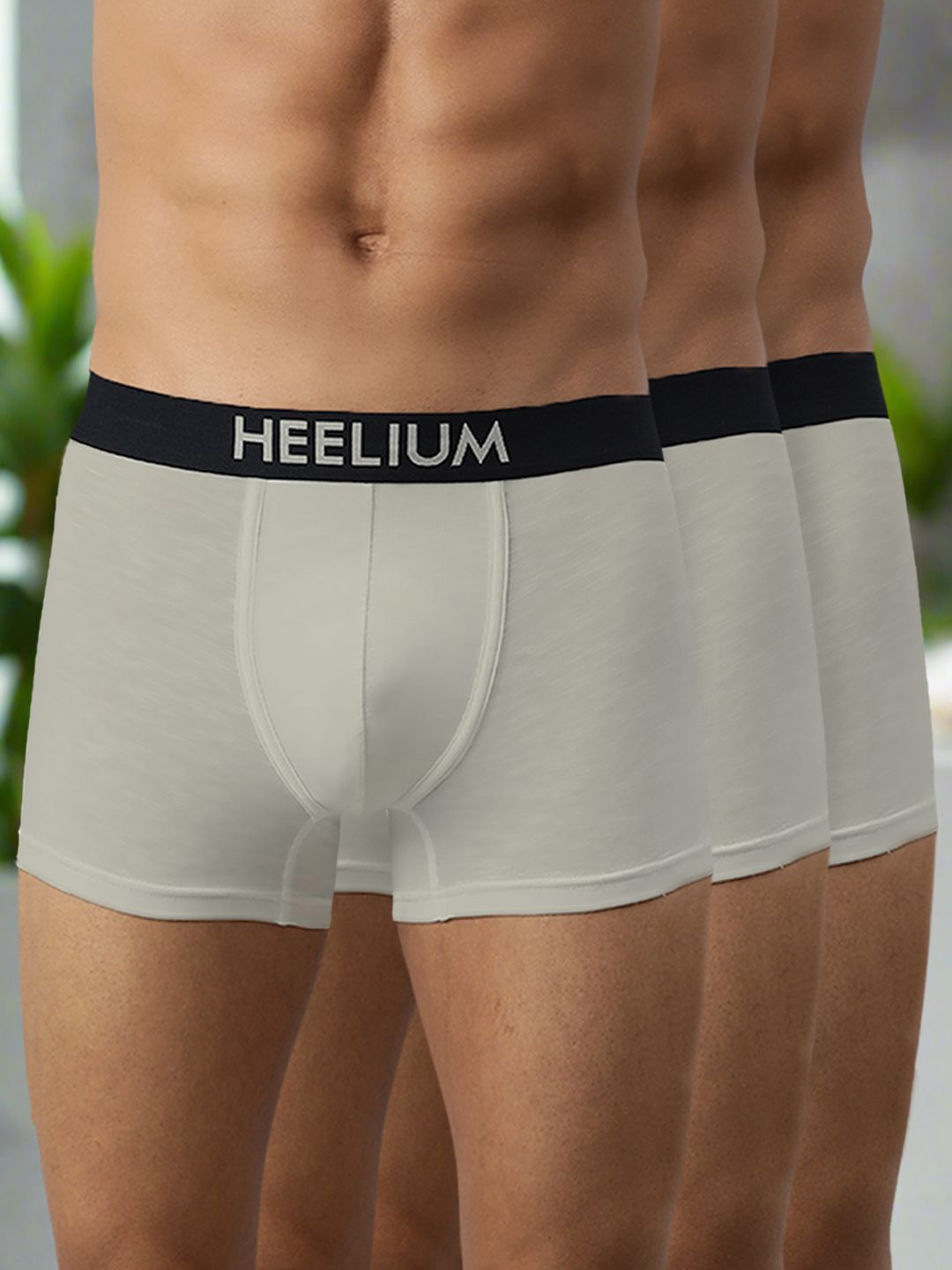 

HEELIUM Men Pack of 3 Bamboo Super Soft & Odour Free Comfort Fit Trunk, Grey