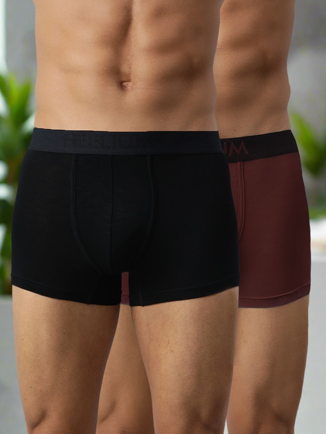 HEELIUM Men Pack of 2 Bamboo Super Soft & Odour Free Comfort Fit Trunk, Black