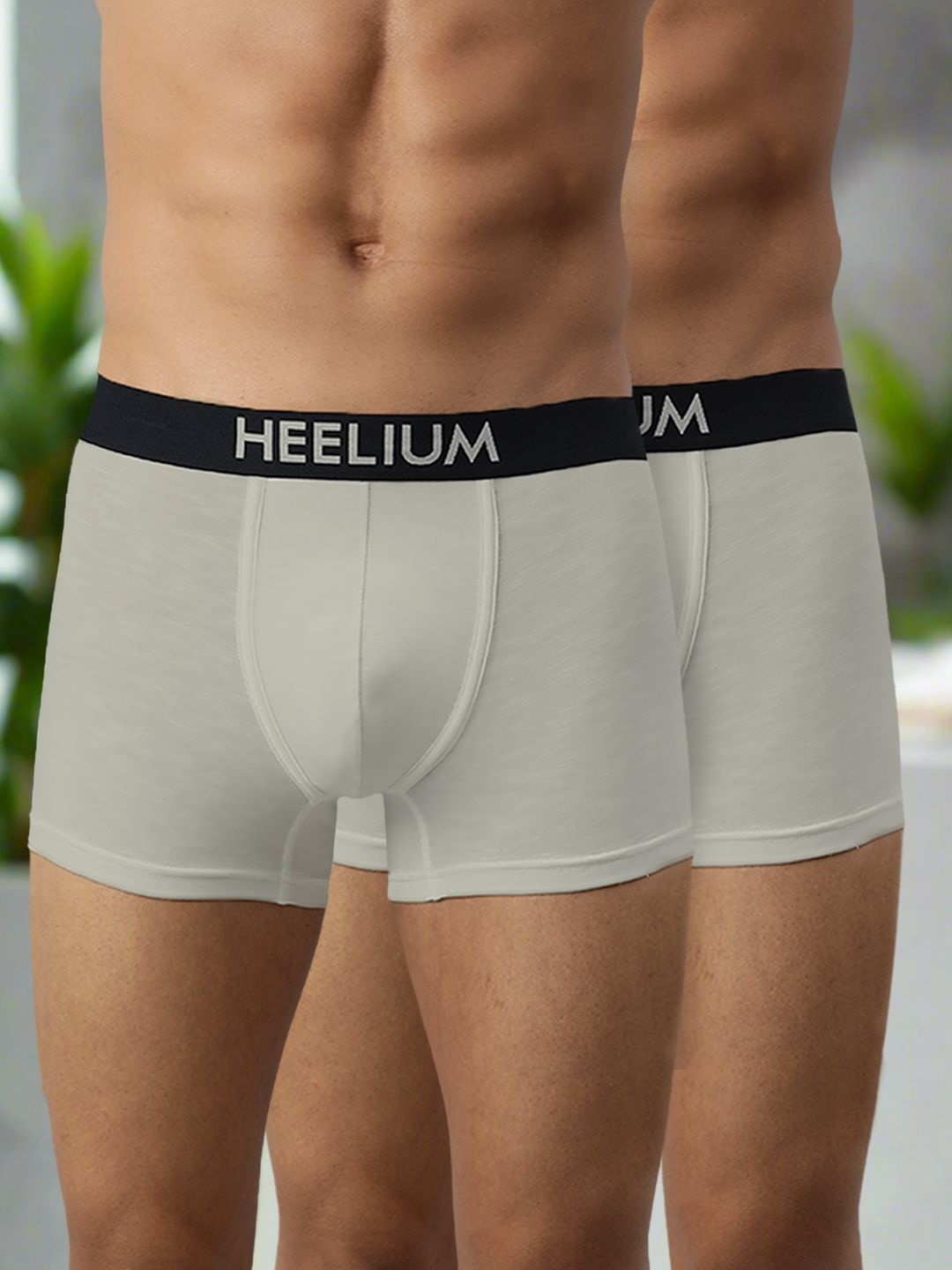 

HEELIUM Men Pack of 2 Bamboo Super Soft & Odour Free Comfort Fit Trunk, Grey