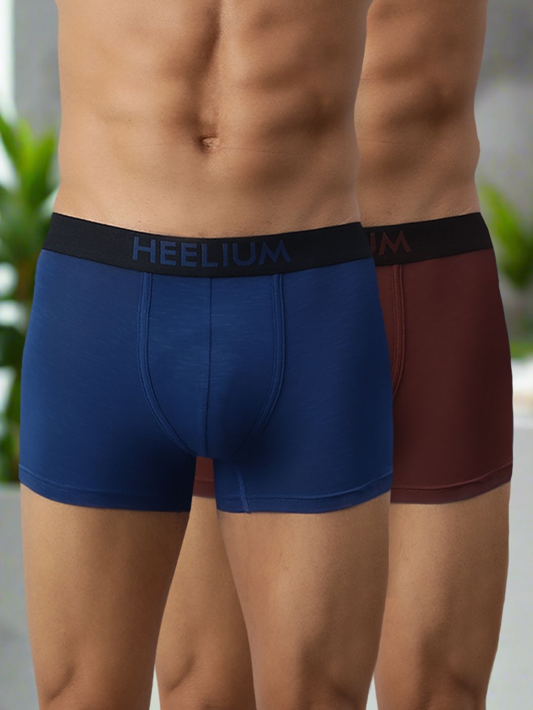 HEELIUM Men Pack of 2 Bamboo Super Soft & Odour Free Comfort Fit Trunk, Navy blue