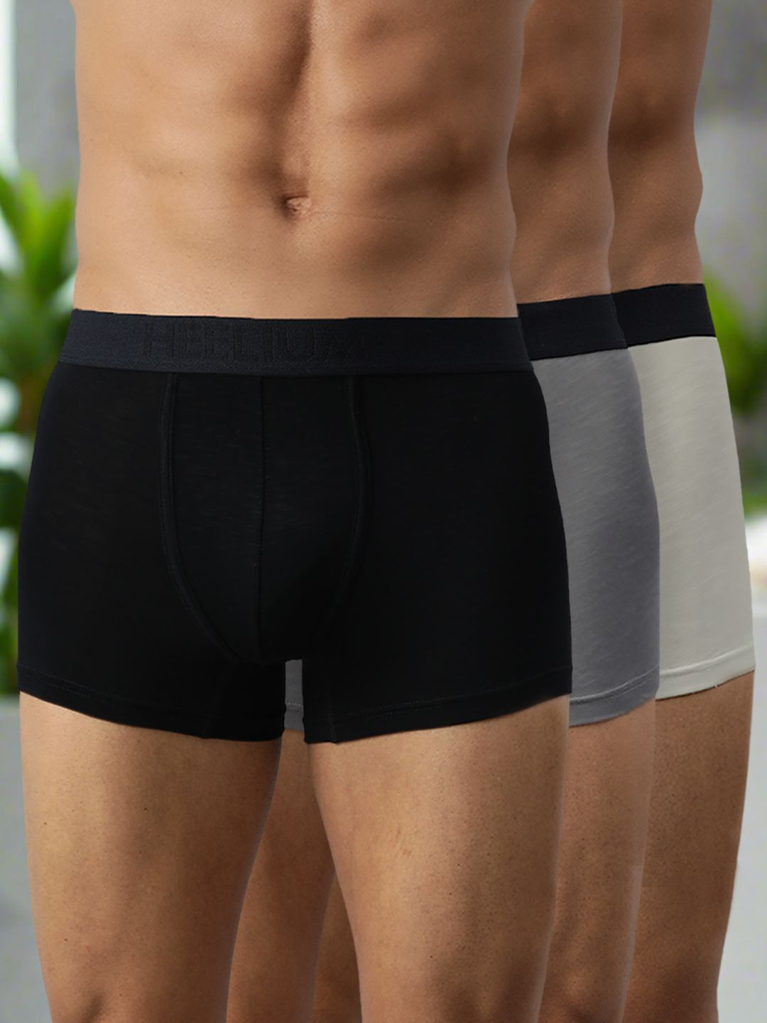 

HEELIUM Men Pack of 3 Bamboo Super Soft & Odour Free Comfort Fit Trunk, Black