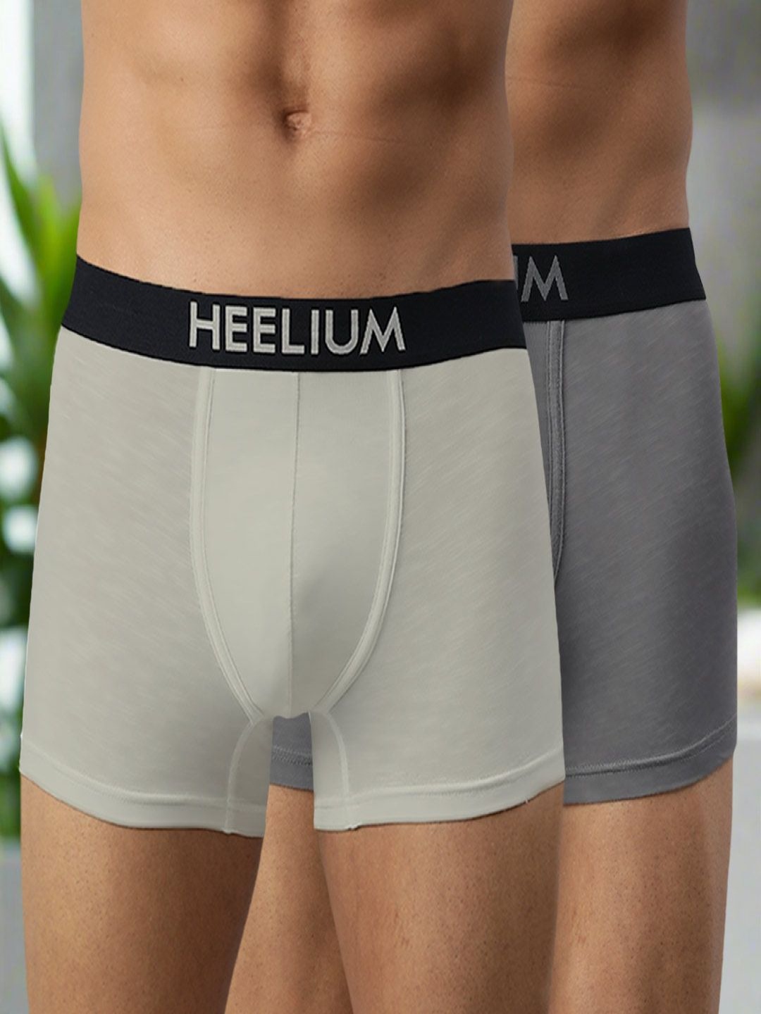

HEELIUM Men Pack of 2 Bamboo Super Soft & Odour Free Comfort Fit Trunk, Grey