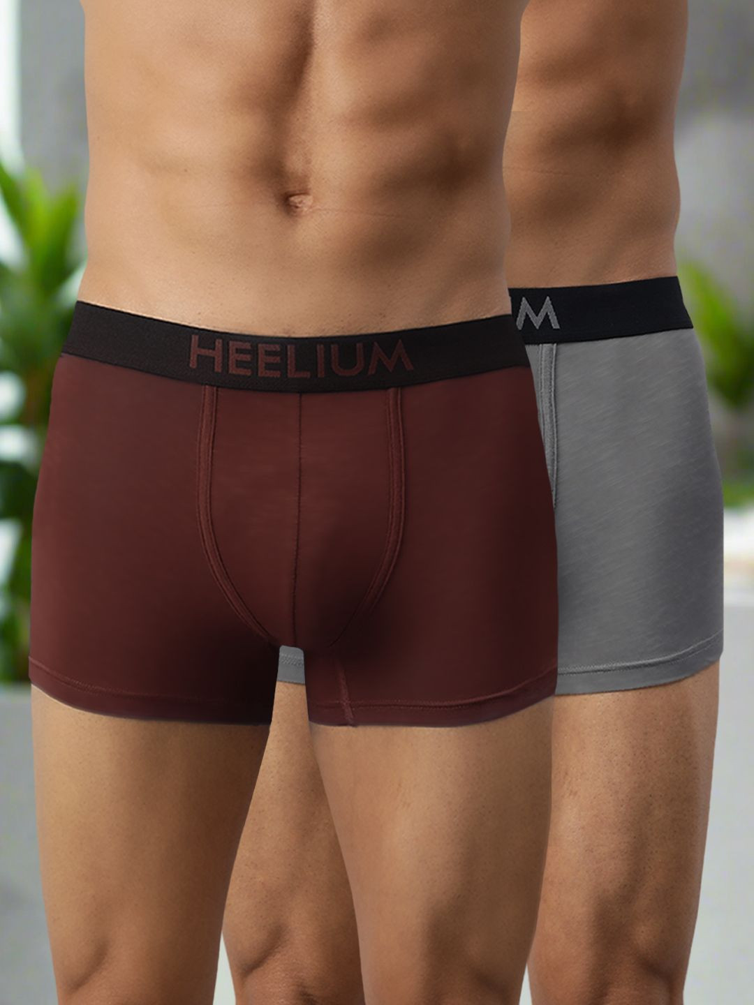 

HEELIUM Men Pack of 2 Bamboo Super Soft & Odour Free Comfort Fit Trunk, Grey