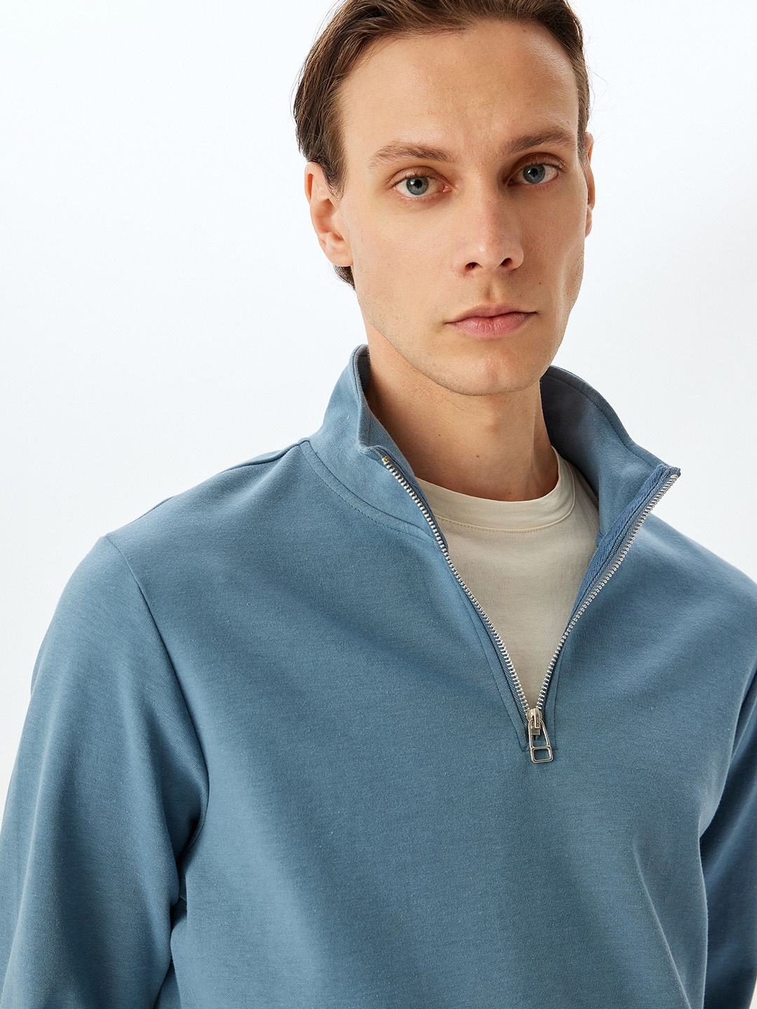 Koton Men Pullover Sweatshirt, Blue