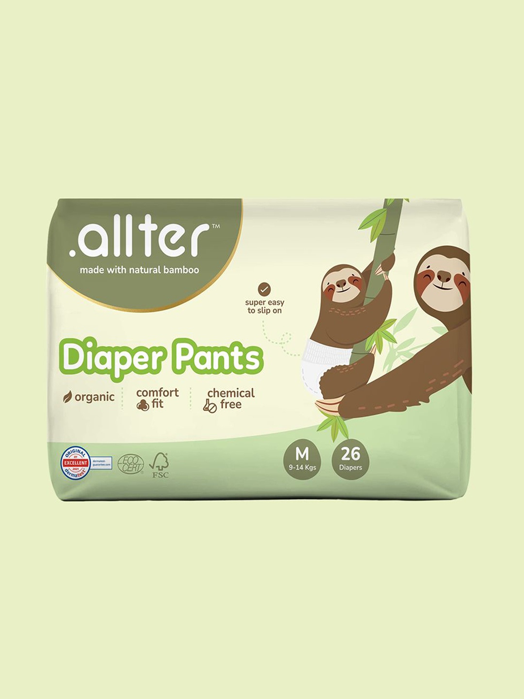 

.allter Kids Breathability Bamboo Diapers - M - 26 - Pcs, Green