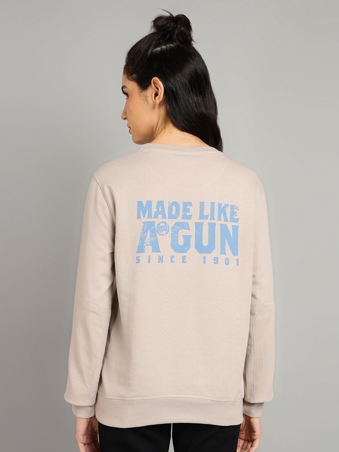 

Royal Enfield MLG Women Printed Pure Cotton Pullover Sweatshirt, Beige