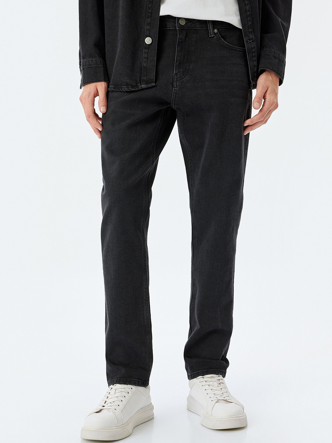 

Koton Men Slim Fit Mid-Rise Clean Look Stretchable Jeans, Black