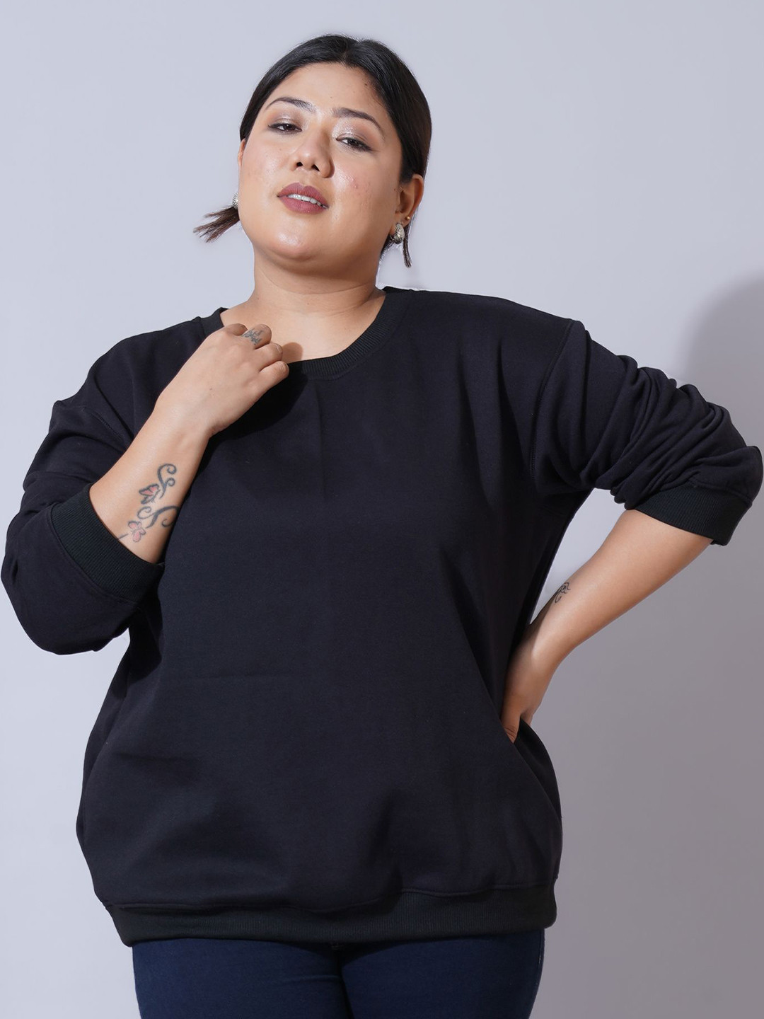 

U&F Beyond Women Plus Size Sweatshirt, Black