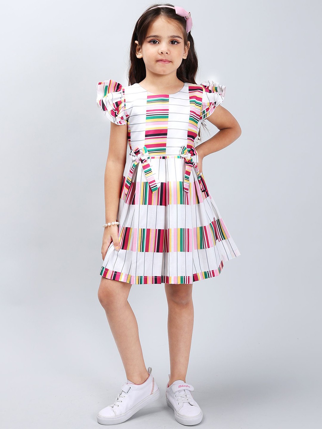 

PINK MERMAID Girls Printed Cotton Fit & Flare Dress