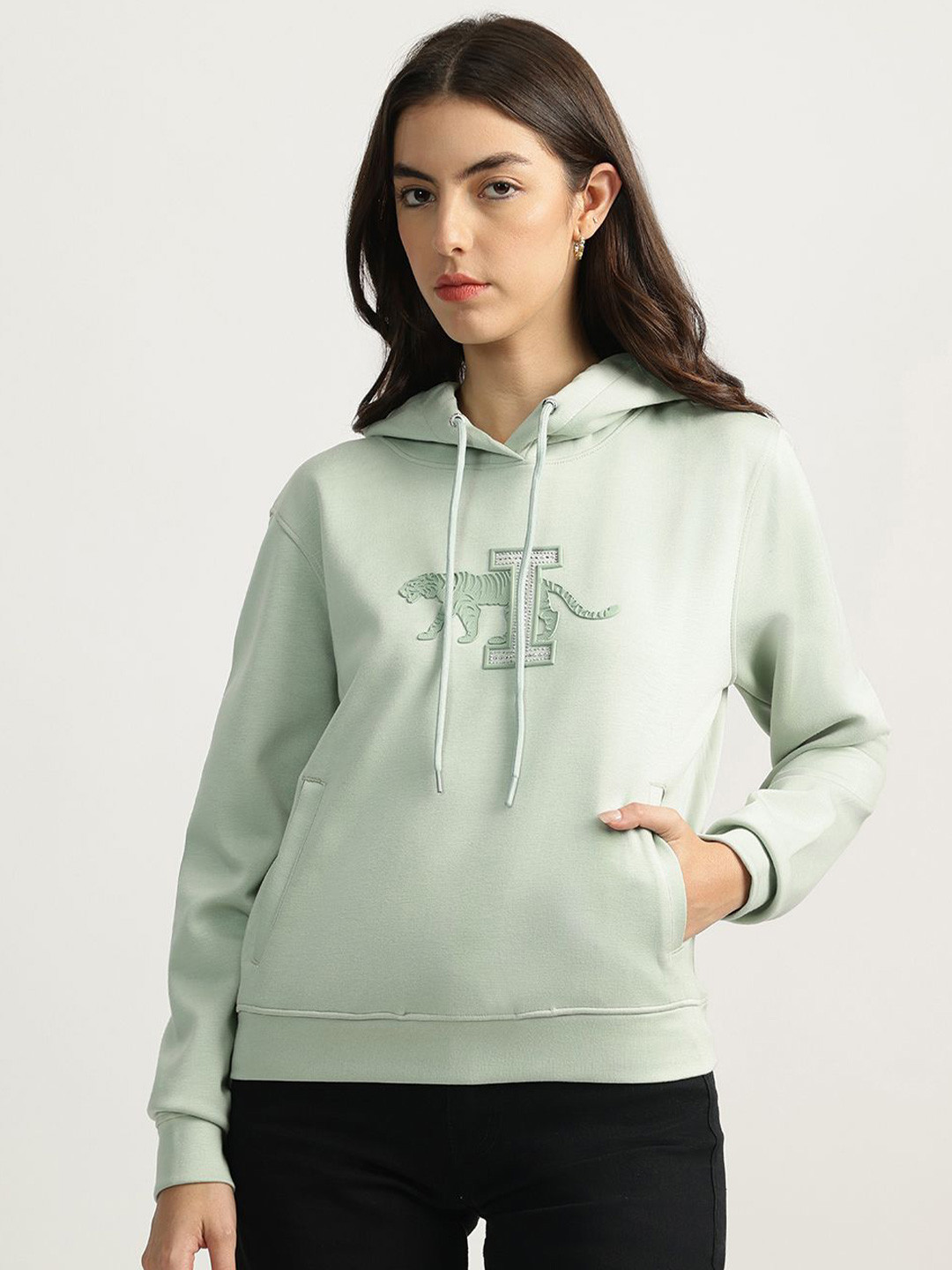 

Iconic Women Hooded Pullover Sweatshirt, Green