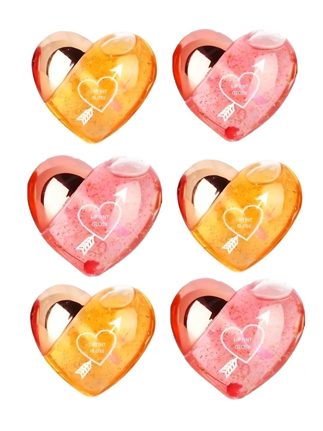 

NANCY AJRAM Set Of 6 Heart Shaped Lip Gloss - 20 gm Each, Pink