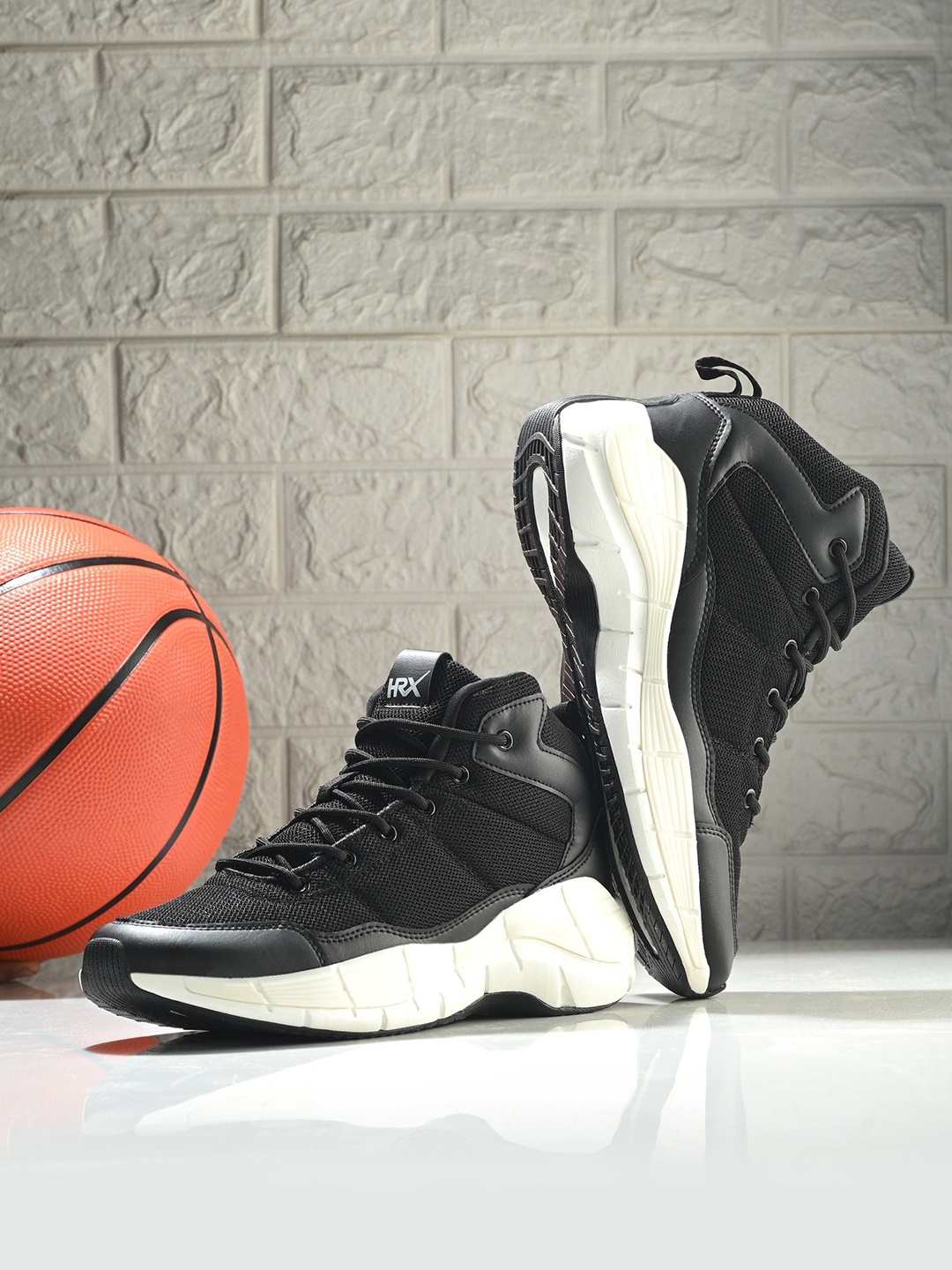 

HRX by Hrithik Roshan Men Mesh Basketball Non-Marking Shoes, Black