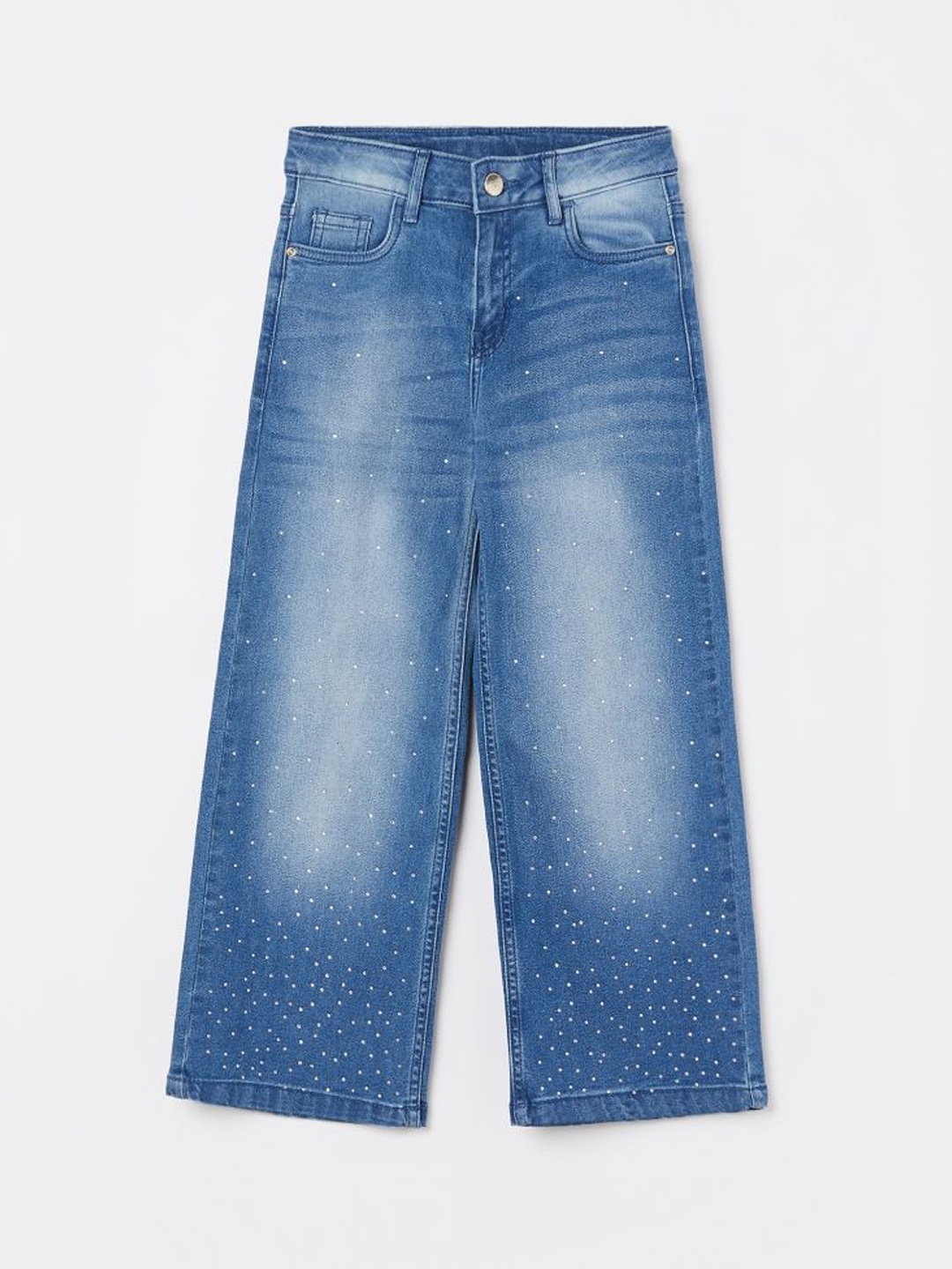 

Fame Forever by Lifestyle Girls Regular Fit Light Fade Embellished Jeans, Blue