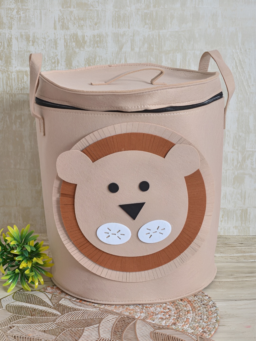 

FABINALIV Beige & Brown Reusable Multi Utility Organiser With Lid