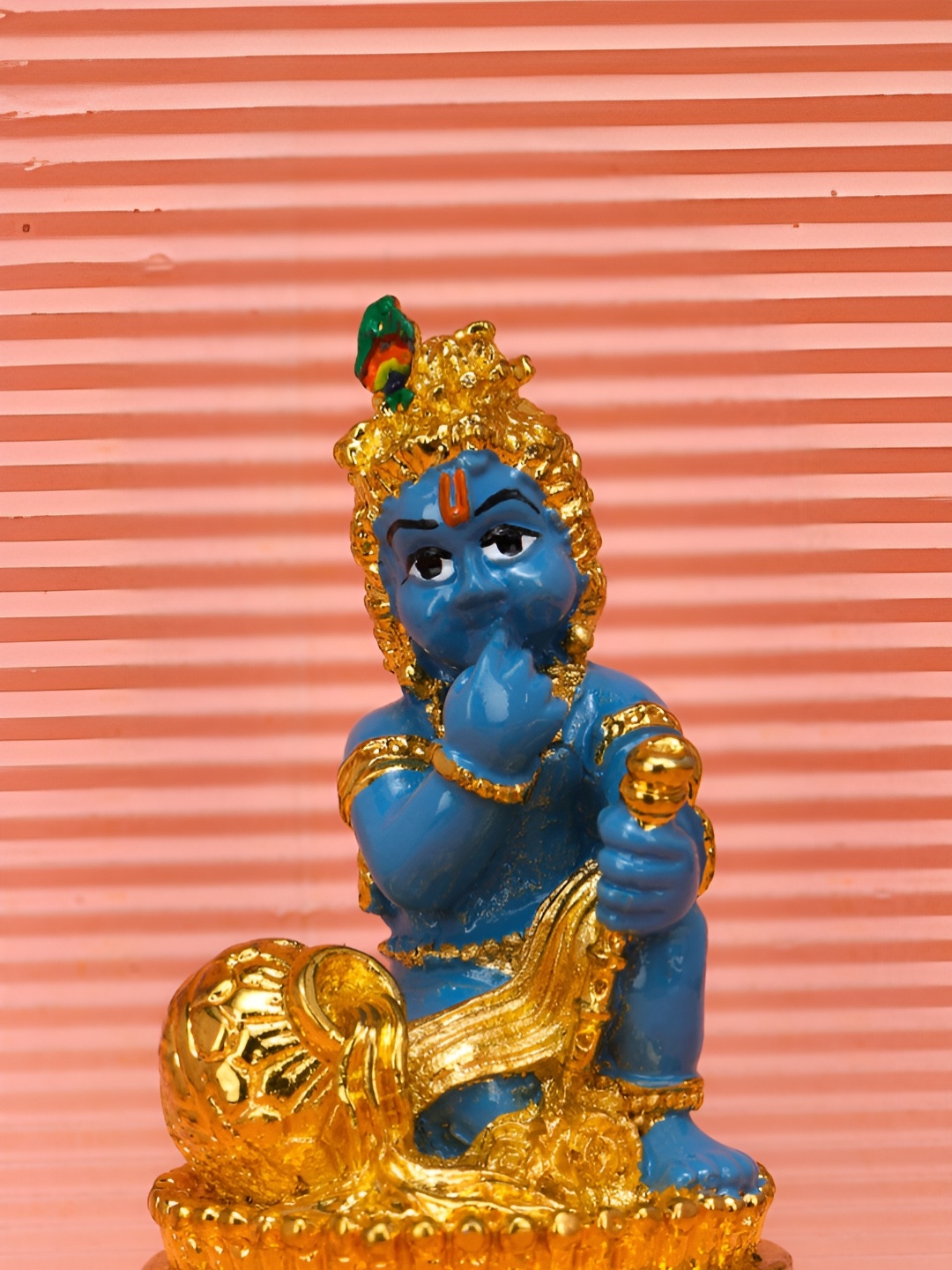 

Funku Fashion Blue & Gold Toned Lord Krishna Idol Showpiece