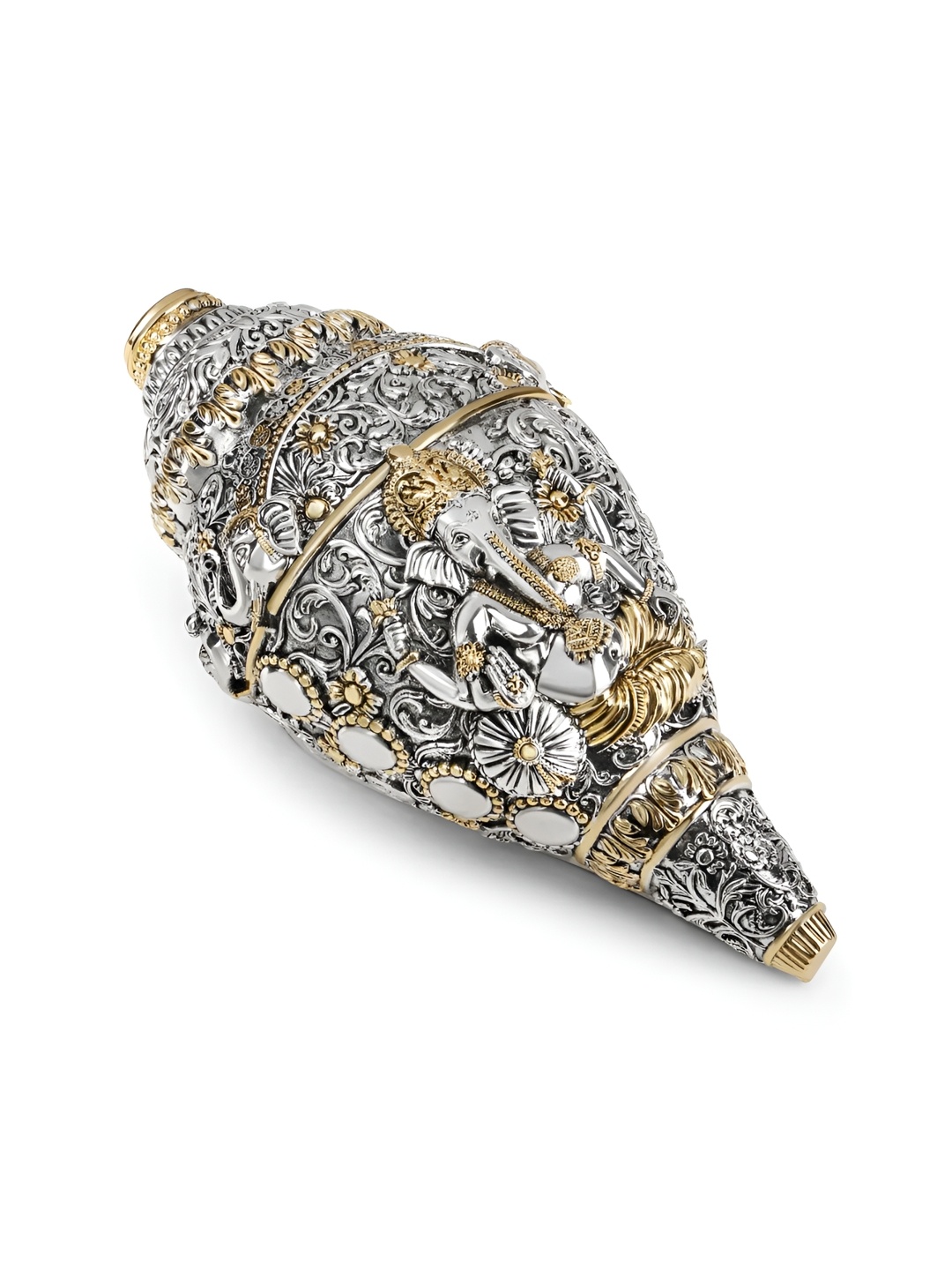 

Funku Fashion Gold Toned & Silver-Toned Lord Gnaesha Idol Showpiece