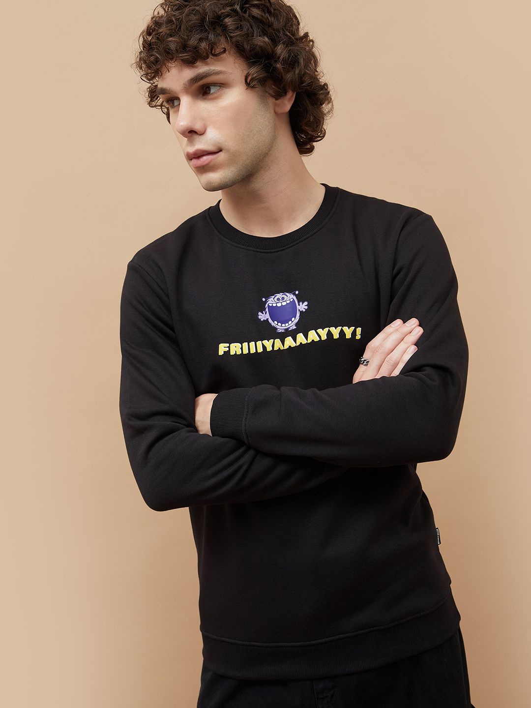

Fame Forever by Lifestyle Men Round Neck Long Sleeves Sweatshirt, Black