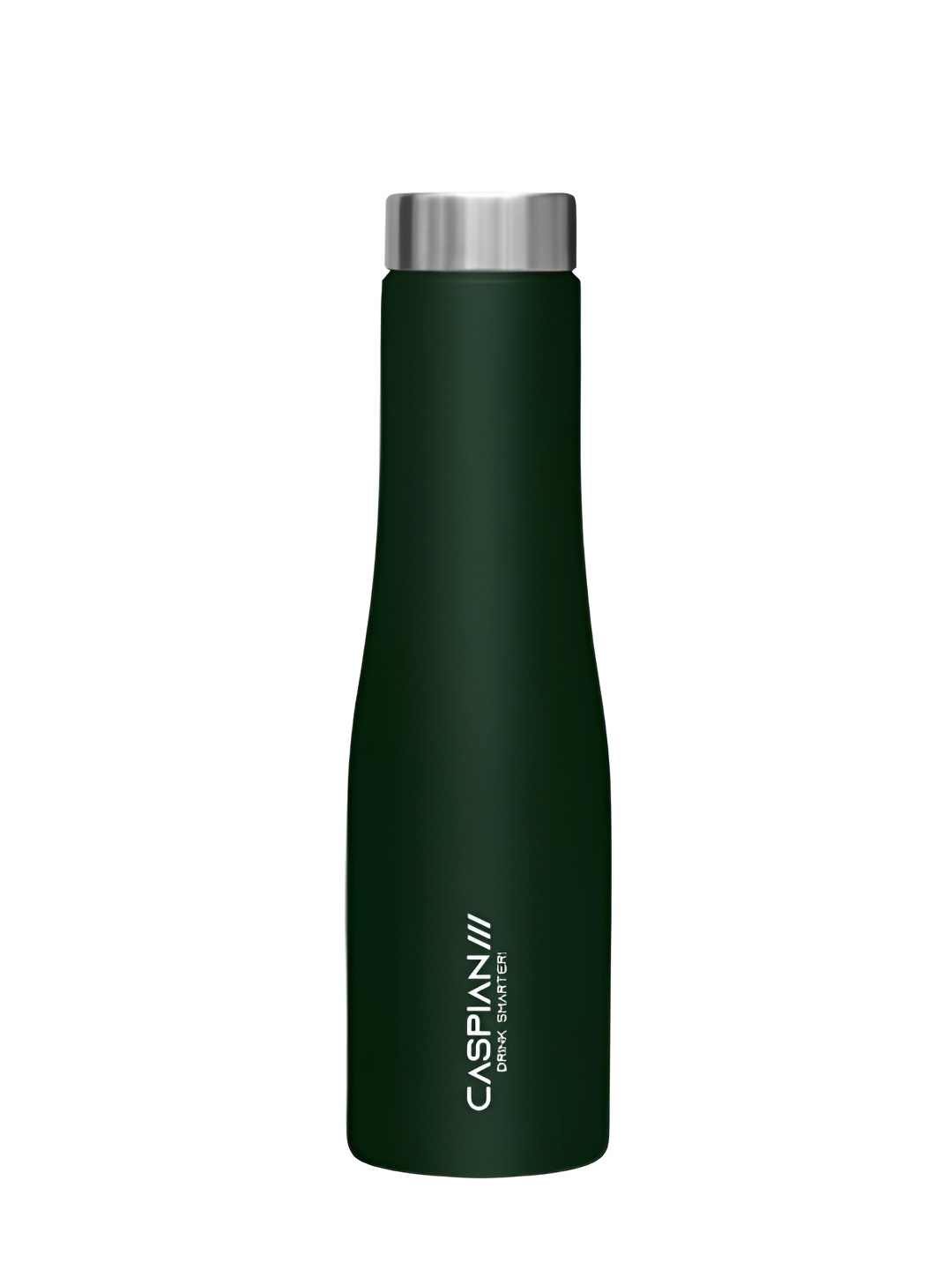 Caspian Green & Silver-Toned Stainless Steel Brand Logo Printed Wall Vacuum Water Bottle