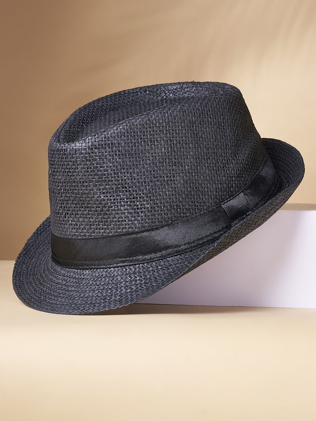 

BYFORD by Pantaloons Men Black Solid Fedora Hat