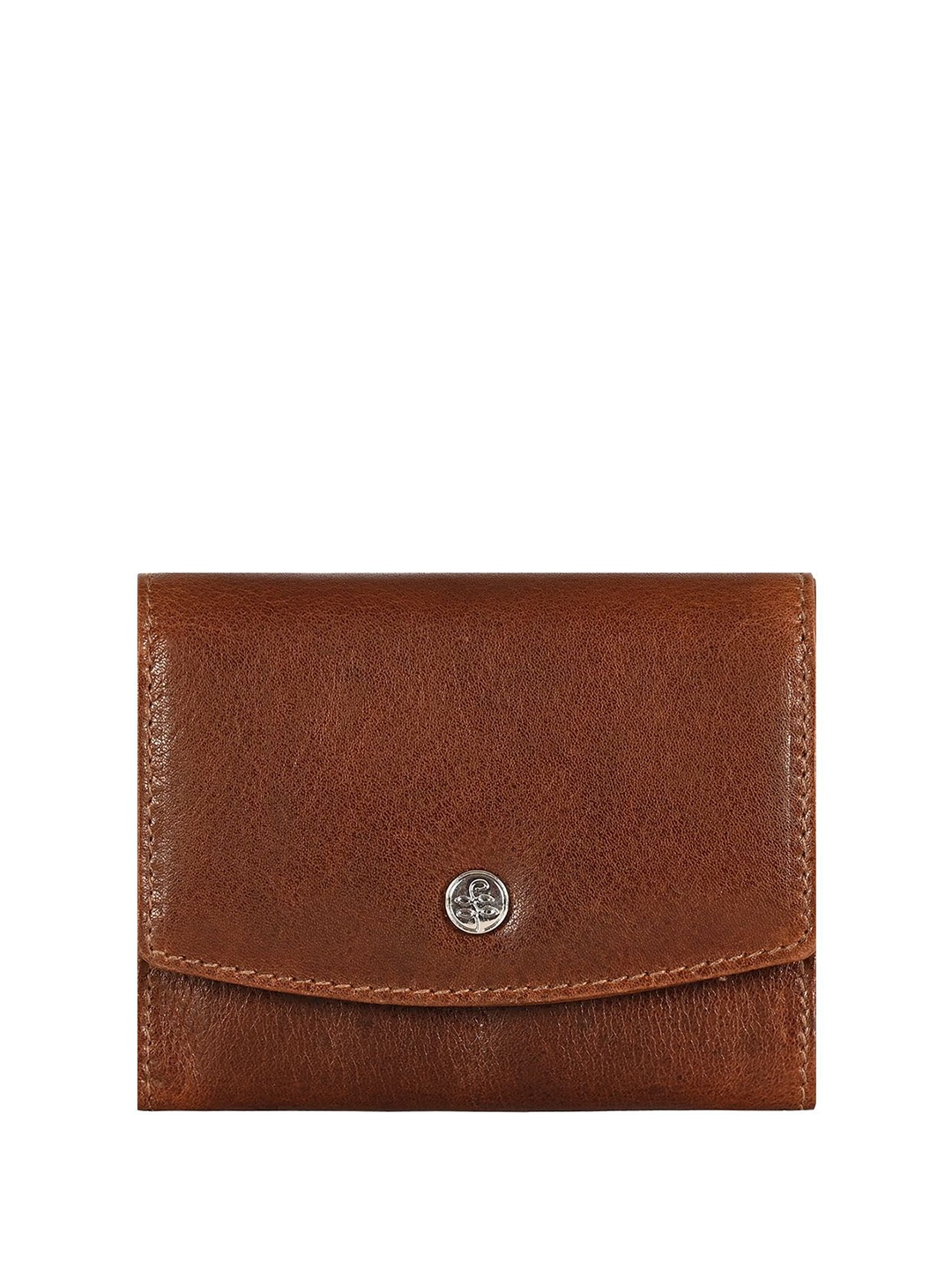 

Eske Women Leather Two Fold Wallet, Tan