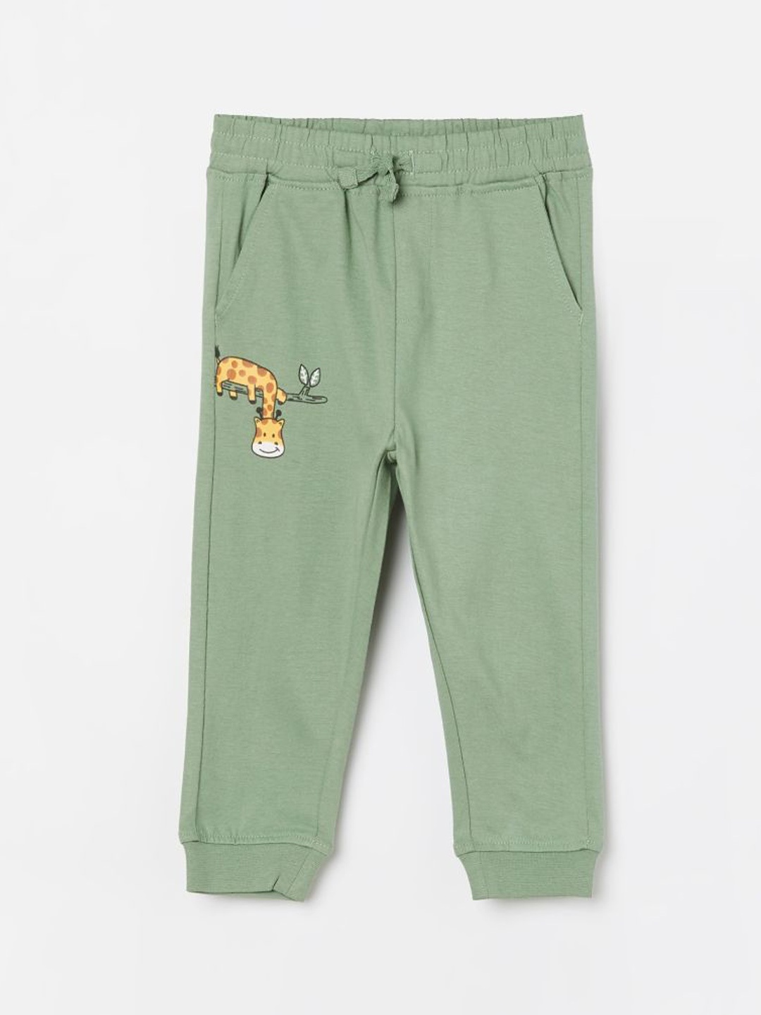

Juniors by Lifestyle Infant Kids-Boys Printed Pure Cotton Track Pants, Olive