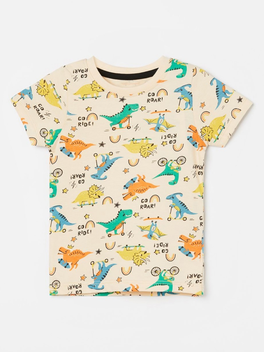 

Juniors by Lifestyle Boys Conversational Printed Round Neck Cotton T-shirt, Cream