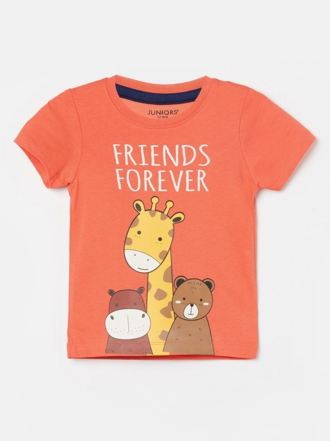 

Juniors by Lifestyle Boys Graphic Printed Round Neck Cotton T-shirt, Coral