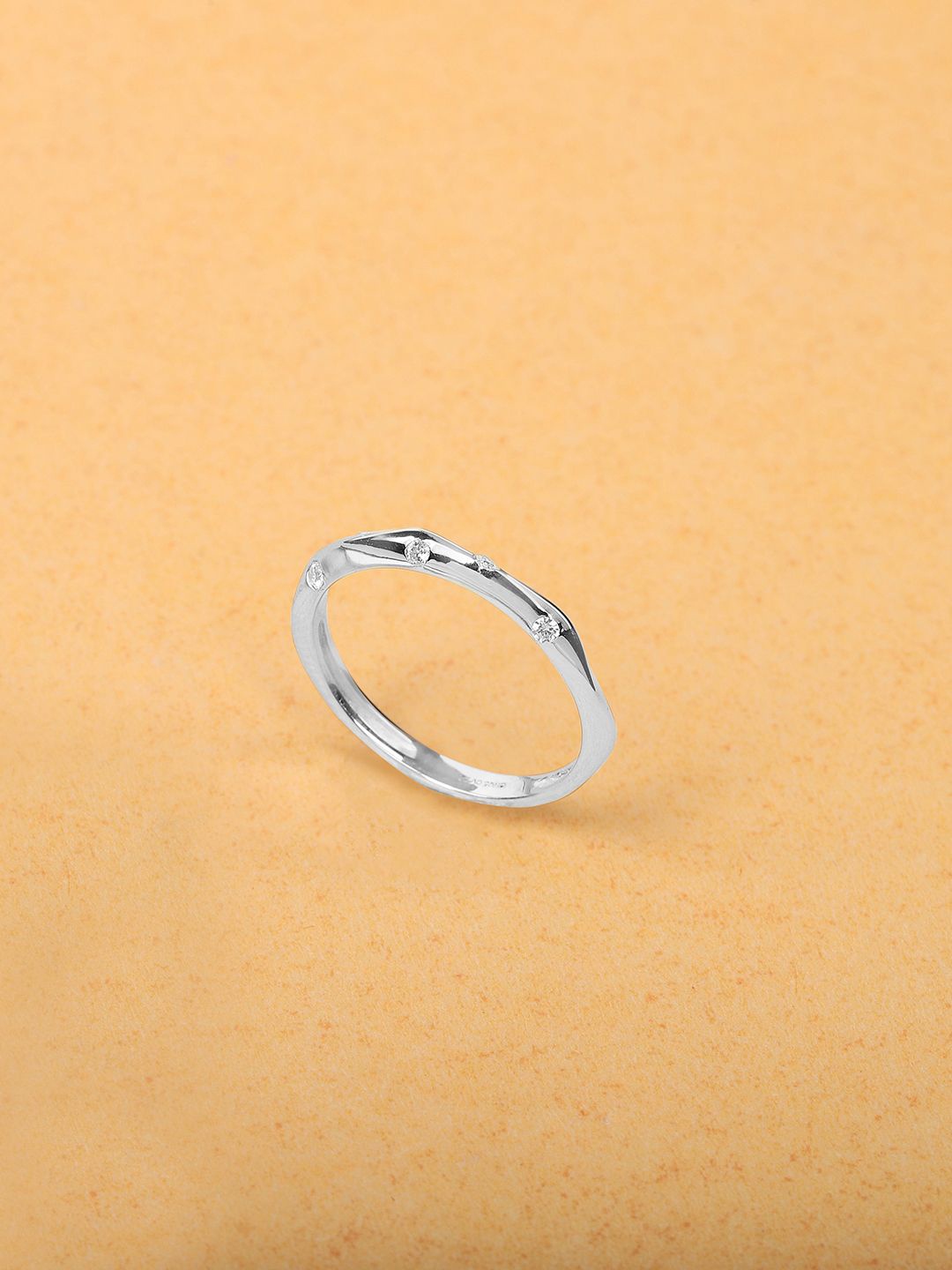

Mia by Tanishq 925 Sterling Silver Plated CZ Stone Studded Finger Ring