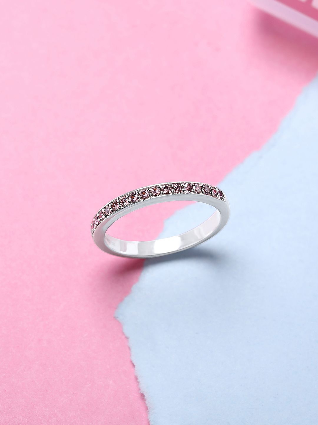 

Mia by Tanishq 925 Sterling Silver Plated CZ Studded Finger Ring