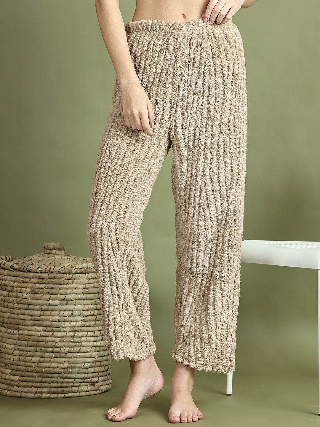 

TAG 7 Women Mid-Rise Lounge Pants, Beige