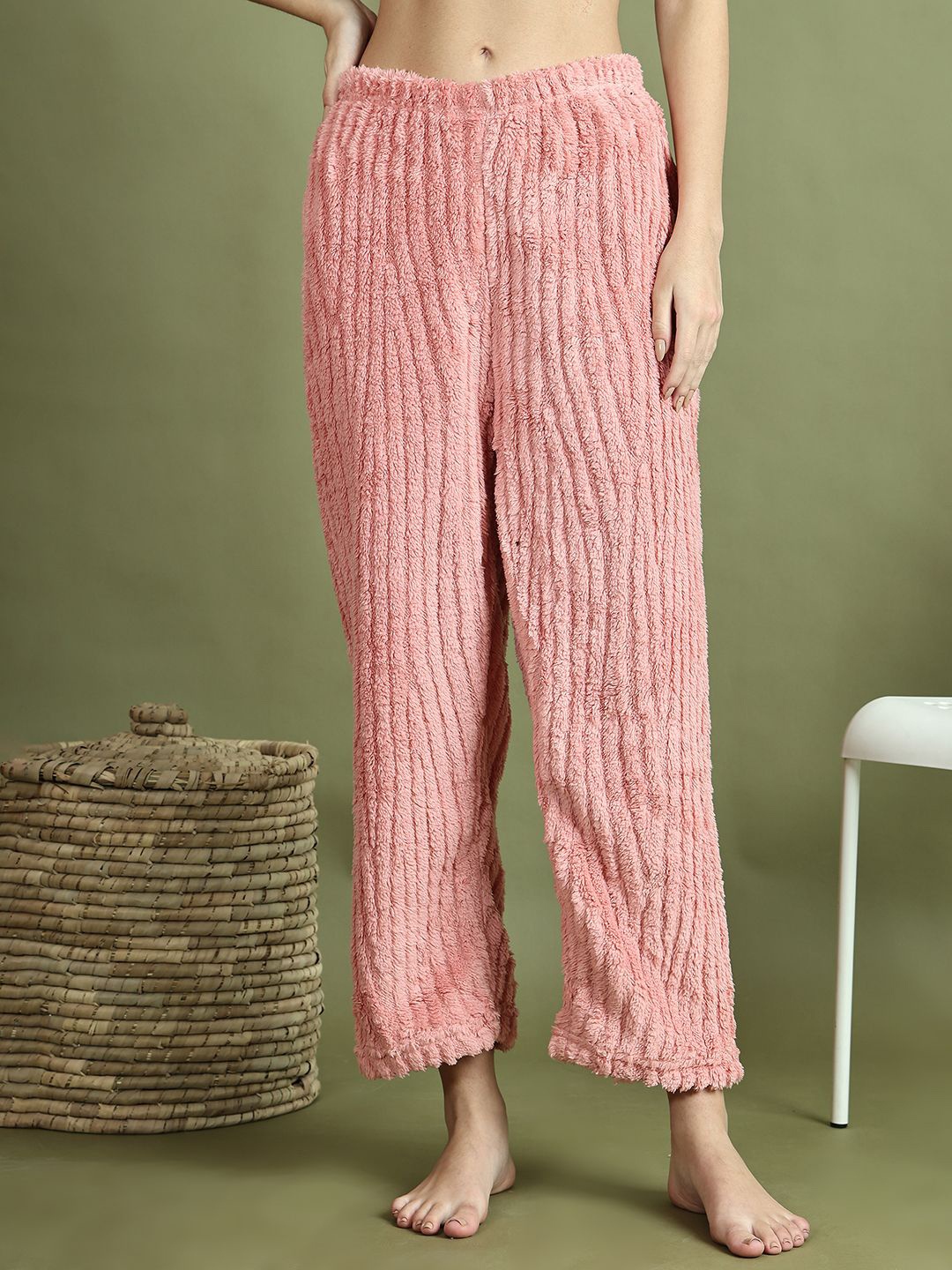 

TAG 7 Women Mid-Rise Winter Lounge Pants, Pink