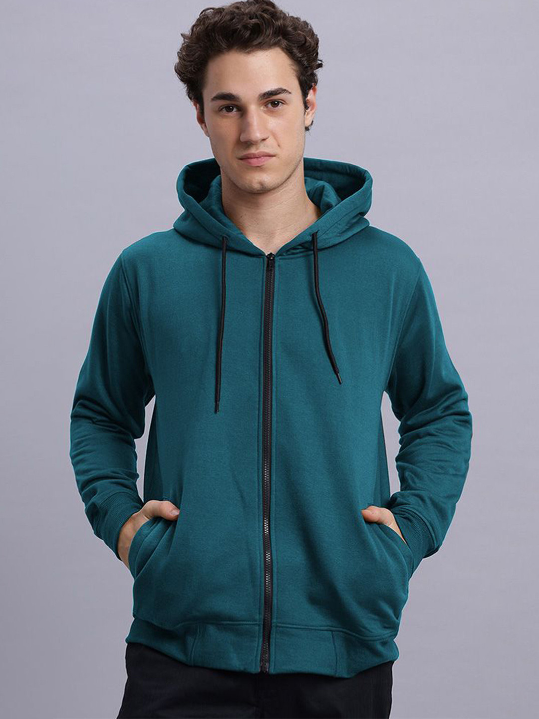 

Wear Your Opinion Men Regular Zipper Hoodie Sweatshirt, Teal