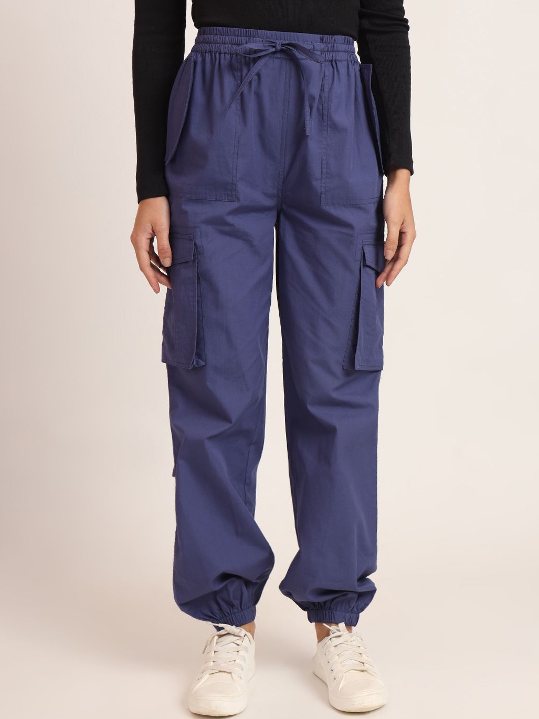 

CHARMGAL Women Regular Fit Mid-Rise Joggers, Blue